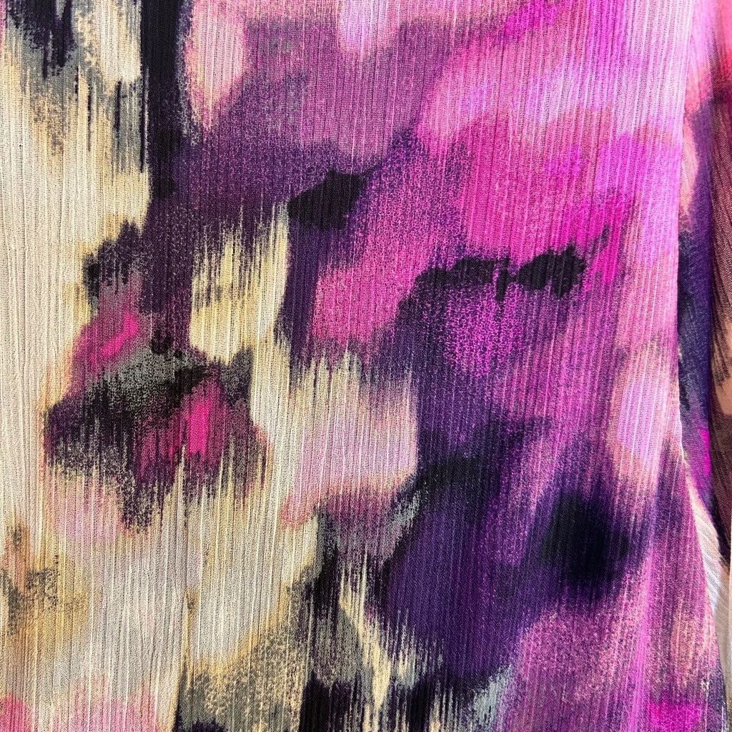 DKNY Women's DKNY Dress Size 4 White Purple Floral Print Size S / US 4 / IT 40 - 3 Thumbnail