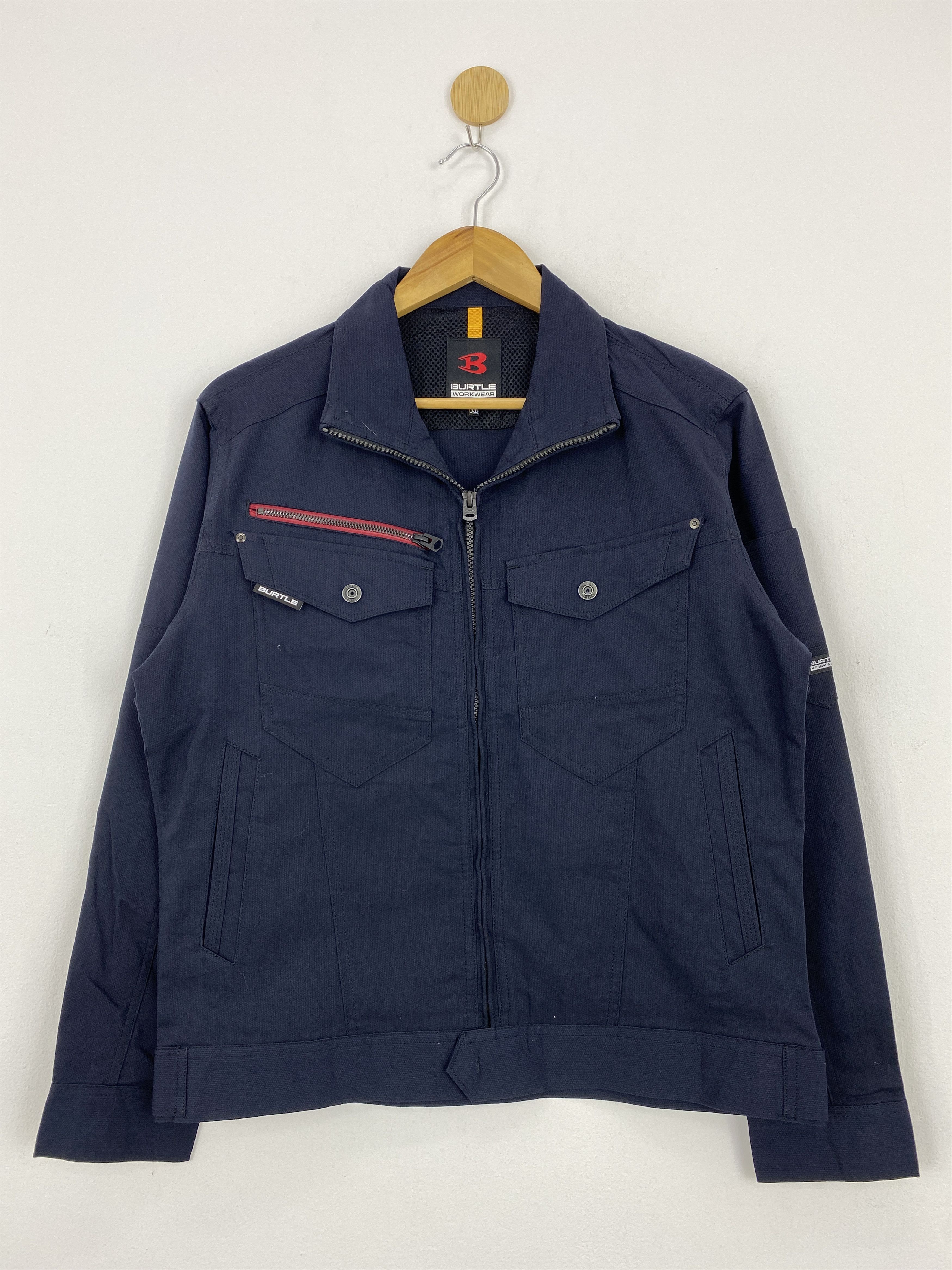Japanese Brand Vintage 90s Burtle Workwear Zipper Denim Jacket J1794 Size US M / EU 48-50 / 2 - 1 Thumbnail