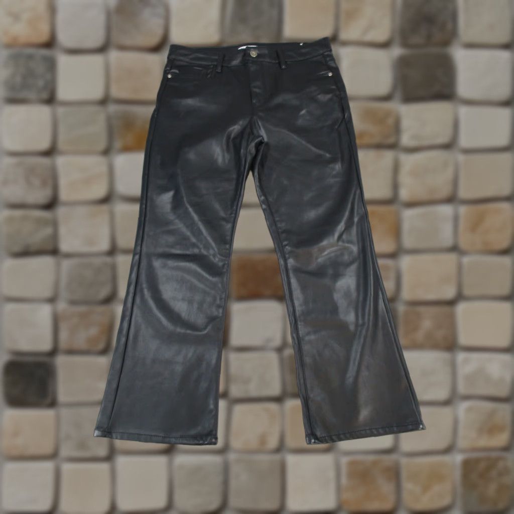 Zara Zara Pants Womens 8 Black Faux Leather Straight Leg Dress Pants Mens? (Wait) Size 30" / US 8 / IT 44 - 1 Thumbnail