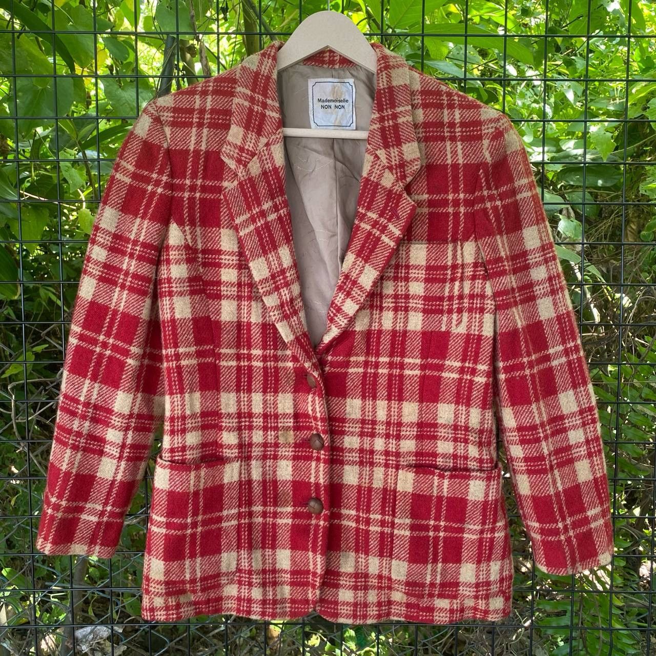Designer × Mademoiselle Non Non × Vintage Vintage Mademoiselle Non non Checkered Board Coat Jacket Size US S / EU 44-46 / 1 - 2 Thumbnail