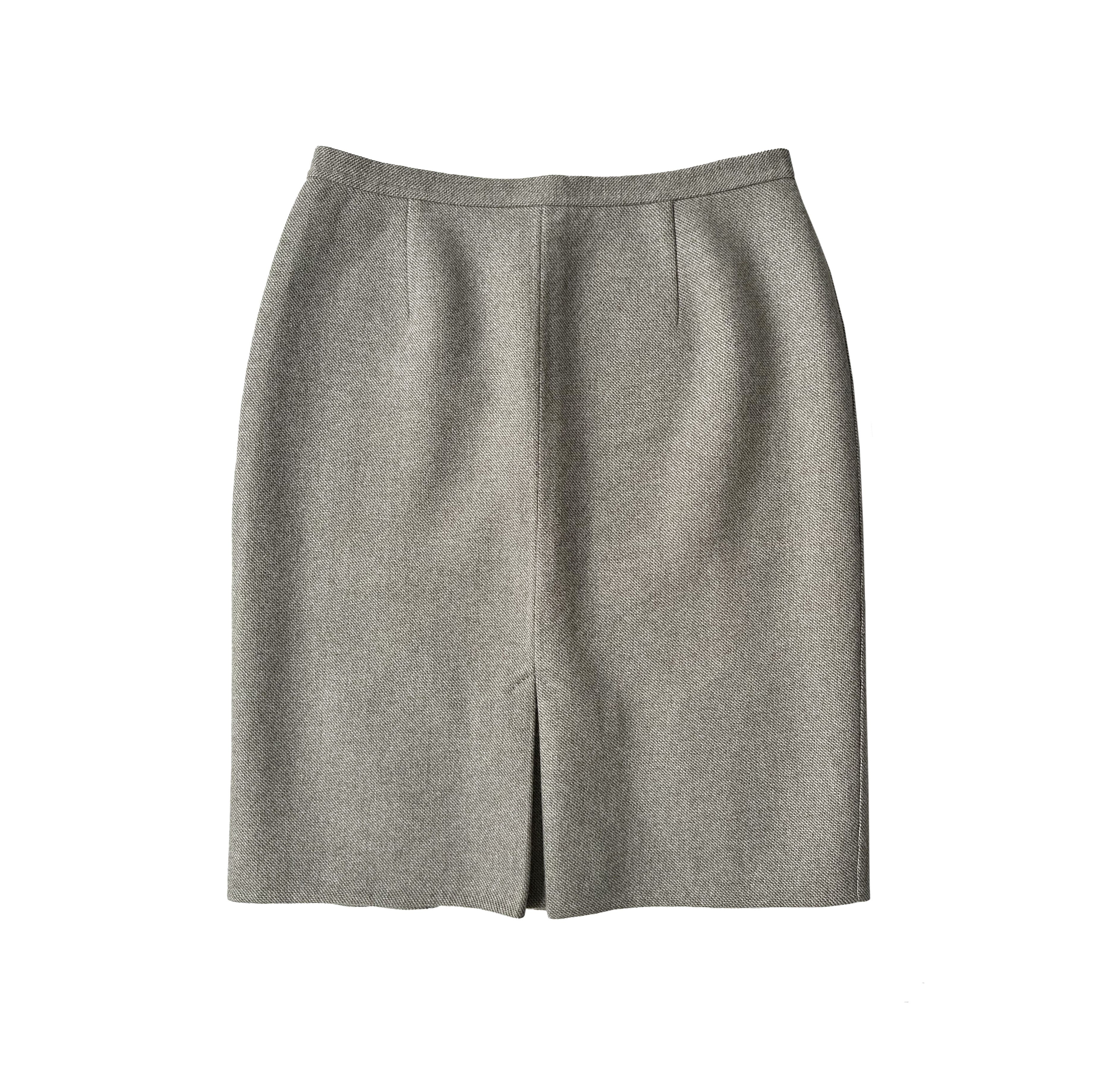 Christian Dior Monsieur × Dior × John Galliano Christian Dior ecru melange wool skirt Size 30" / US 8 / IT 44 - 1 Thumbnail