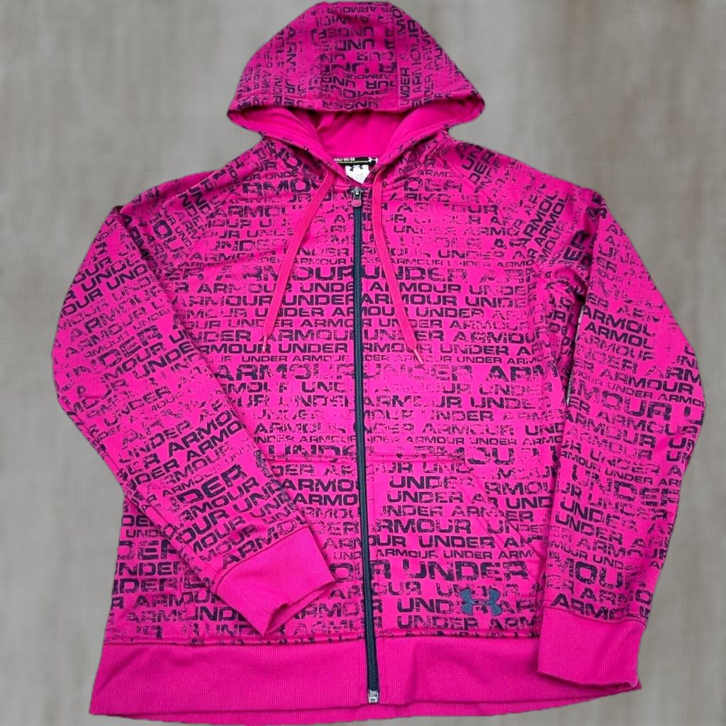 Under Armour VINTAGE Under Armour Hoodie Women Medium Pink Sweatshirt Jacket Simi Fitted AOP All Over Size M / US 6-8 / IT 42-44 - 1 Thumbnail