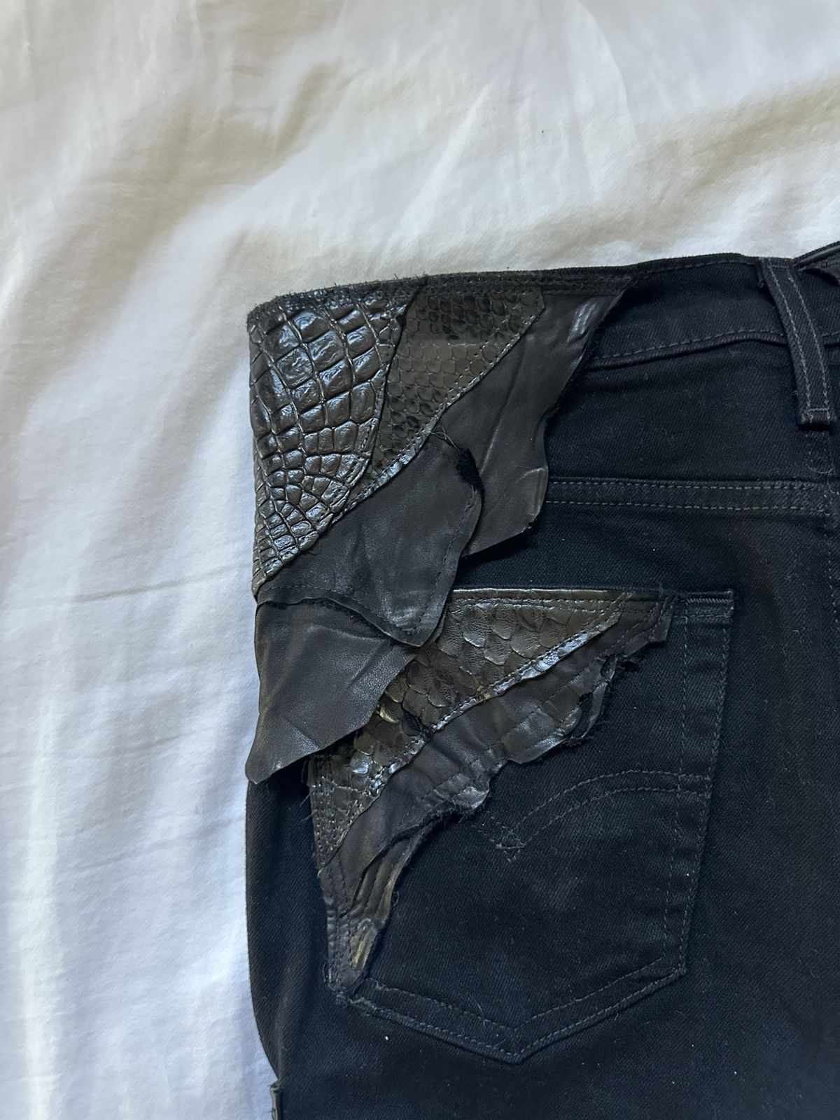 Japanese Brand Shohei Takamiya Full Lace up Crocodile Flares Size US 32 / EU 48 - 4 Thumbnail