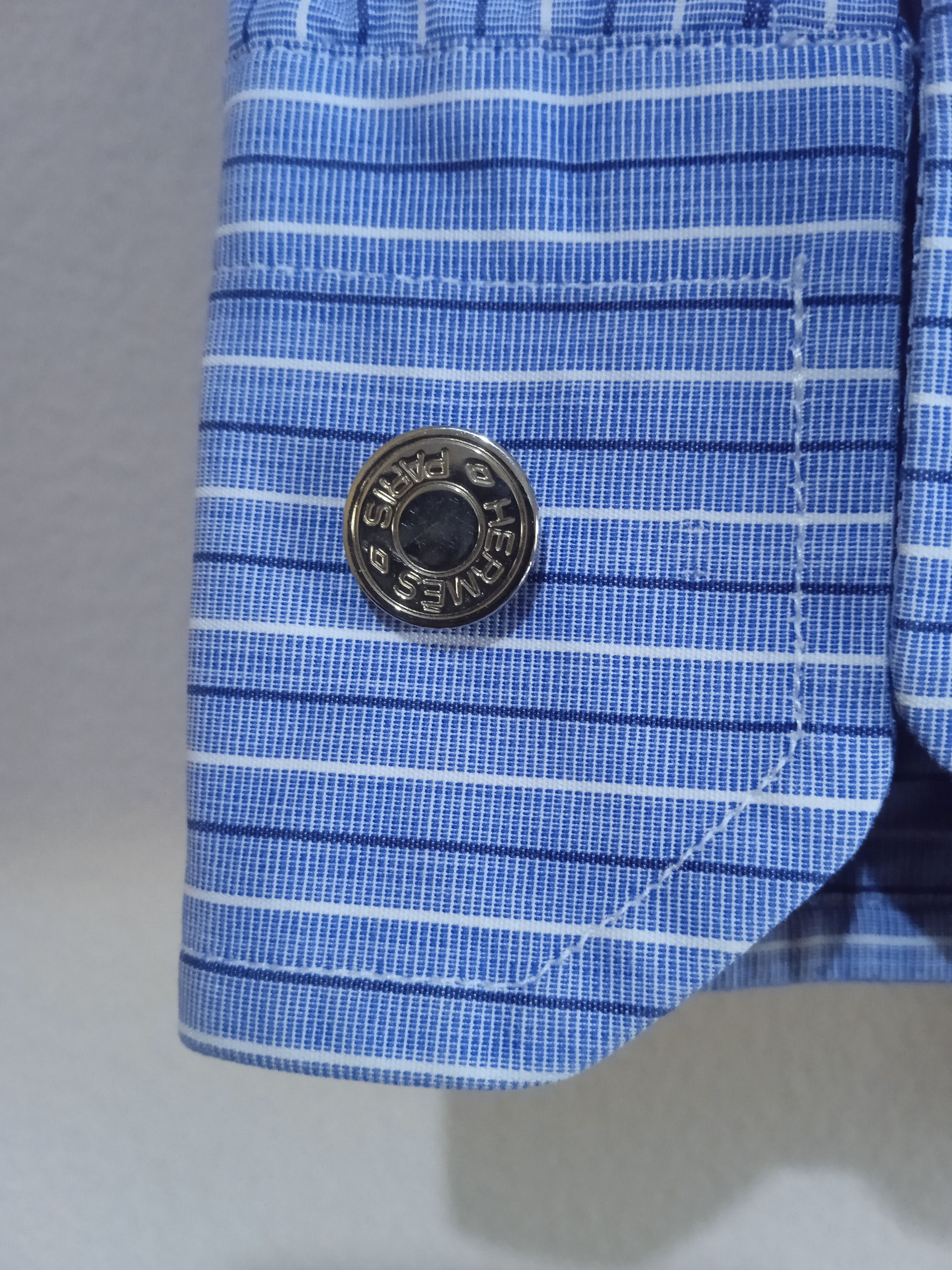 Hermes Hermes Striped Shirt Made in France Size US L / EU 52-54 / 3 - 4 Thumbnail