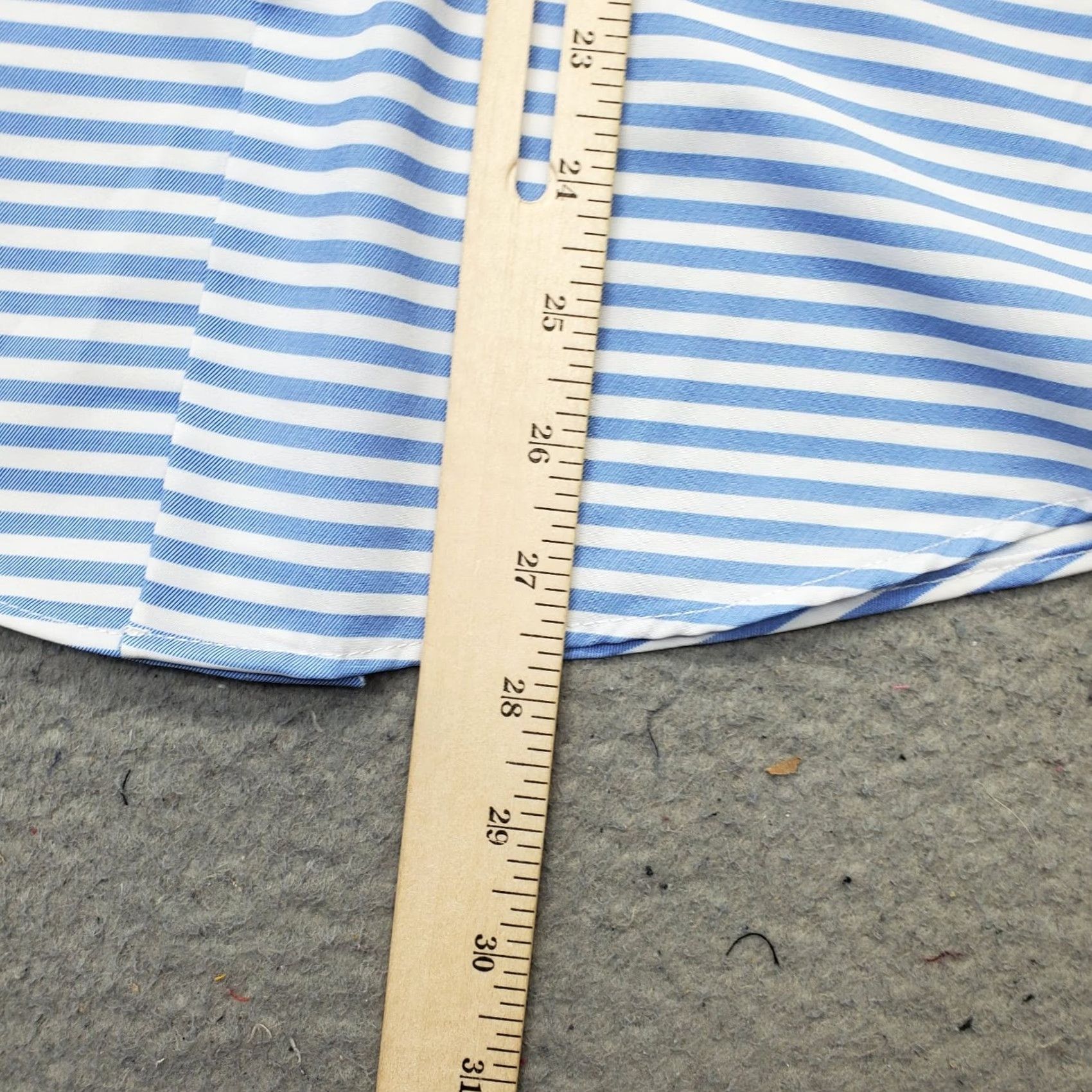 Vintage Michael Strahan Dress Shirt Mens S Blue Striped 4-Way Stretch Collared Button-Up Shirt Size 36R - 5 Thumbnail