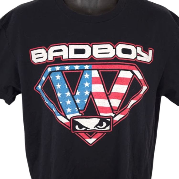 UFC BAD BOY Chris Weidman T Shirt Mens Size Large Black UFC Pro Series MMA Fighter Short Sleeve Crew Neck Cotton Sports Shirts Mens Size US L / EU 52-54 / 3 - 2 Thumbnail