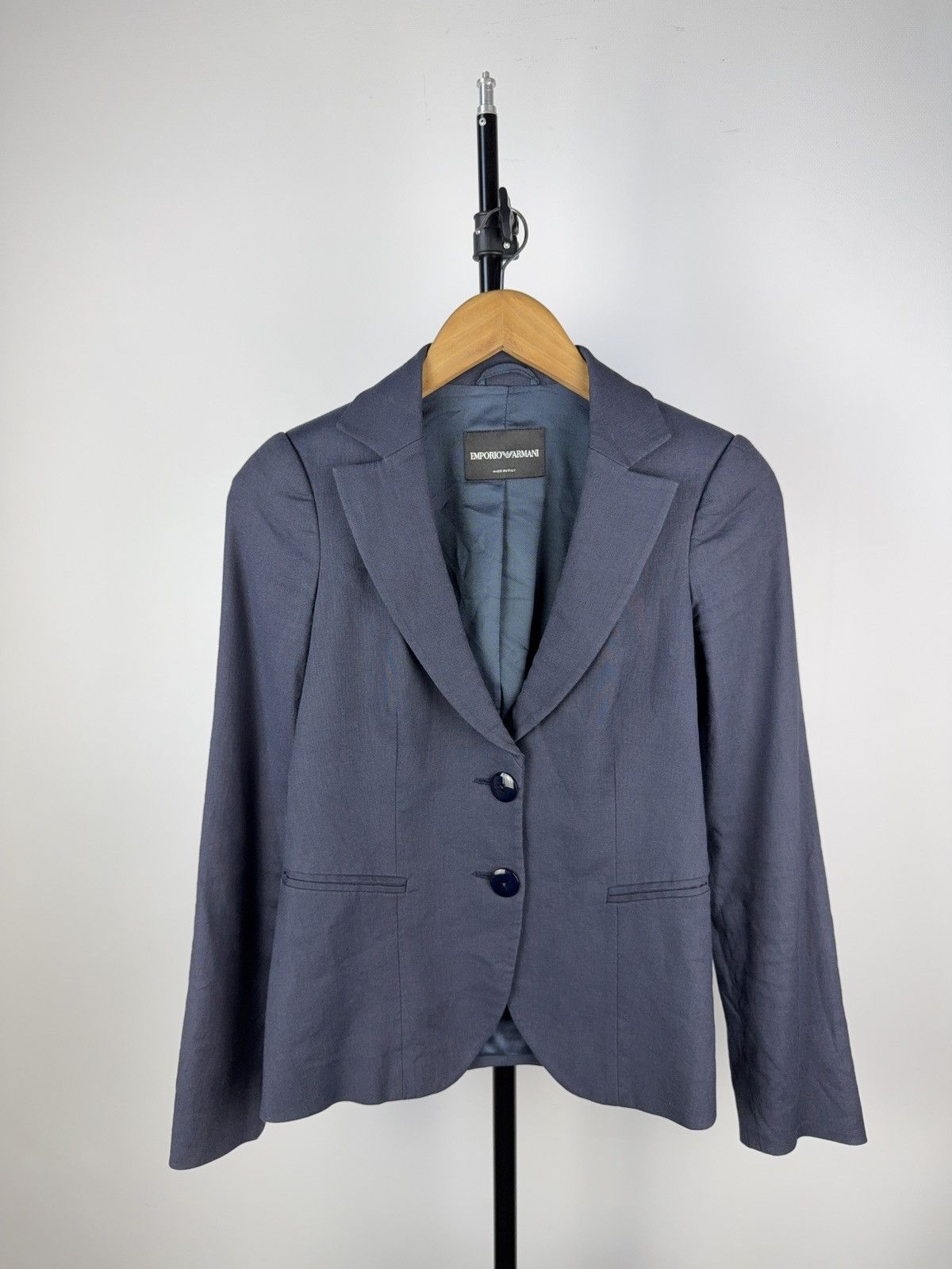 Emporio Armani Vintage Luxury 00s Emporio Armani Blue Blazer Retro 38 size Size S / US 4 / IT 40 - 1 Thumbnail