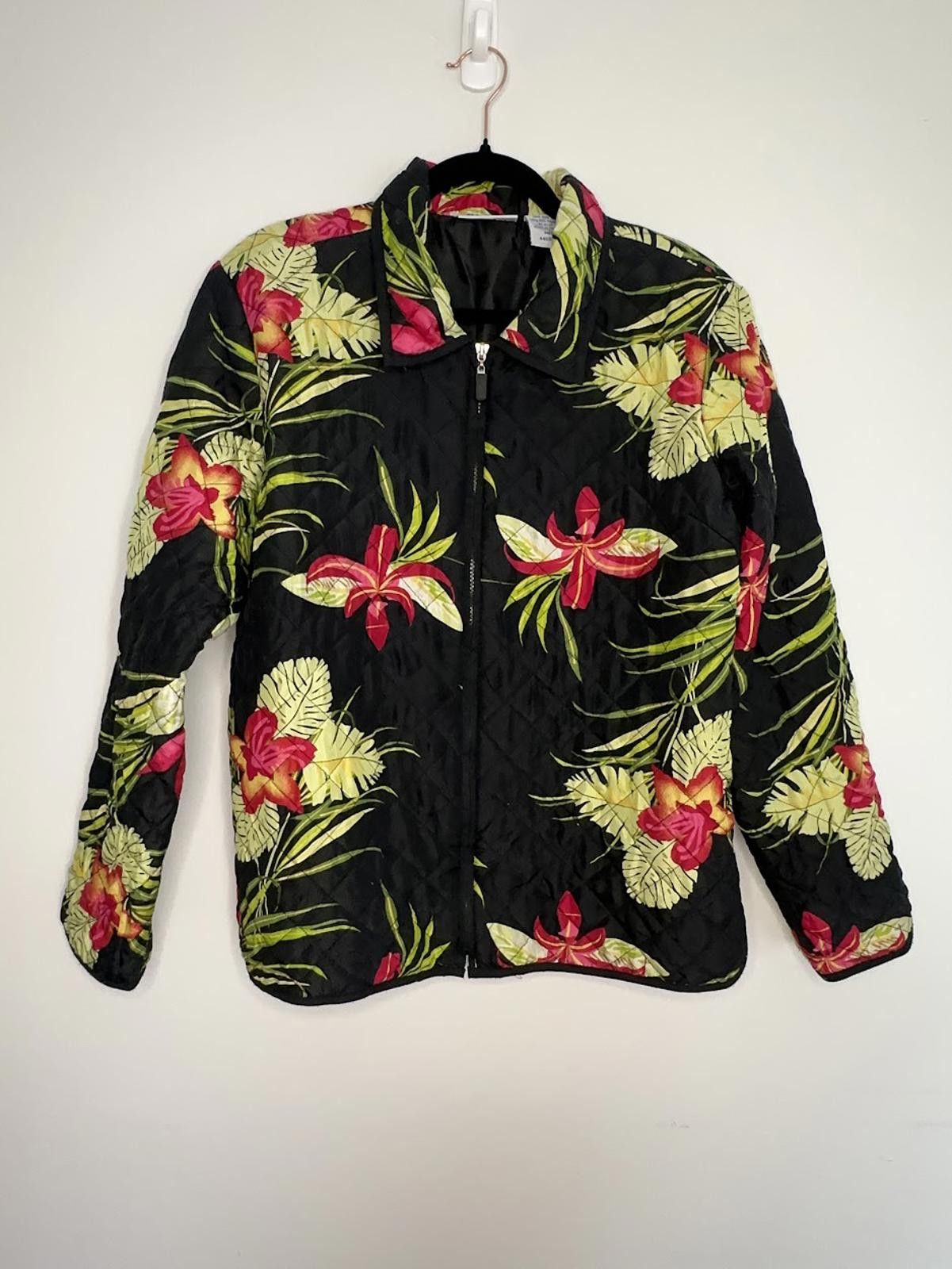 Blair Blair Quilted Silk Floral Lightweight Jacket - Sz. M Size M / US 6-8 / IT 42-44 - 1 Thumbnail