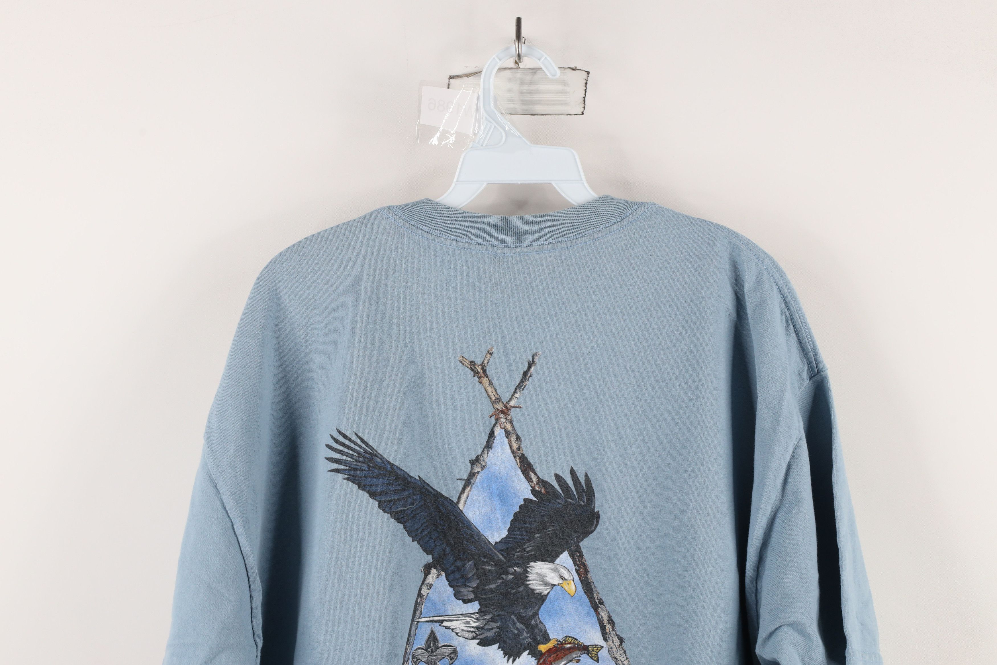 Vintage Vintage 90s Scouts of America Camp Berry Eagle T-Shirt Blue Size US XL / EU 56 / 4 - 11 Thumbnail