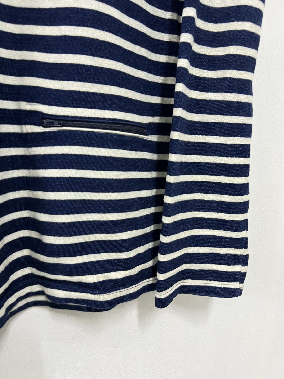 45rpm Indigo Dyed Border Striped Half Zipper Pullover Sweater Size US L / EU 52-54 / 3 - 5 Thumbnail