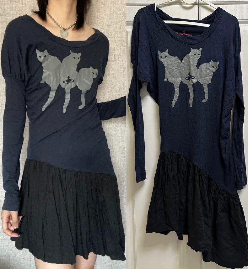 Vivienne Westwood Vivienne Westwood Cat stripes deform irregular pleated des Size S / US 4 / IT 40 - 1 Thumbnail