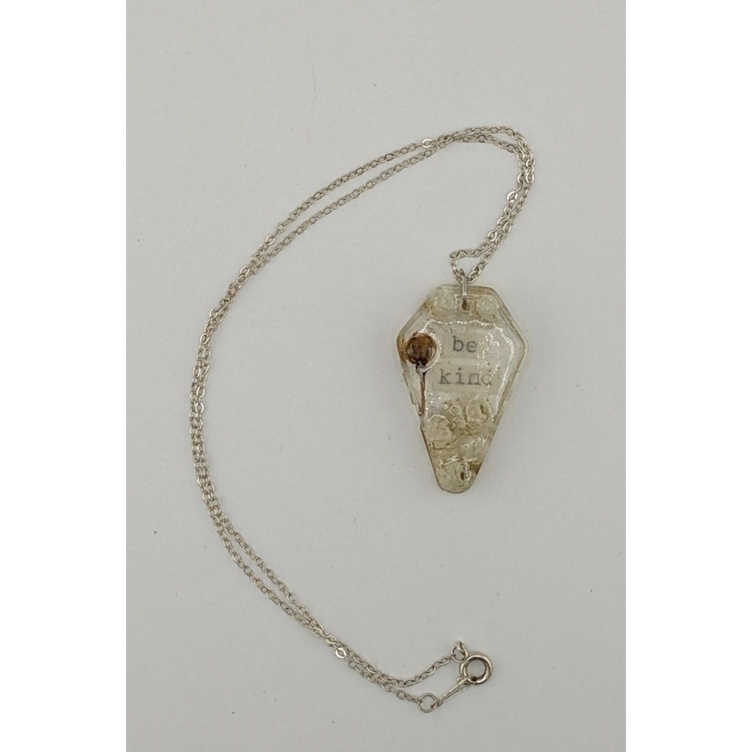 Other Handmade Whimsygoth Floral Coffin Be Kind Pendant Necklace Size ONE SIZE - 4 Thumbnail