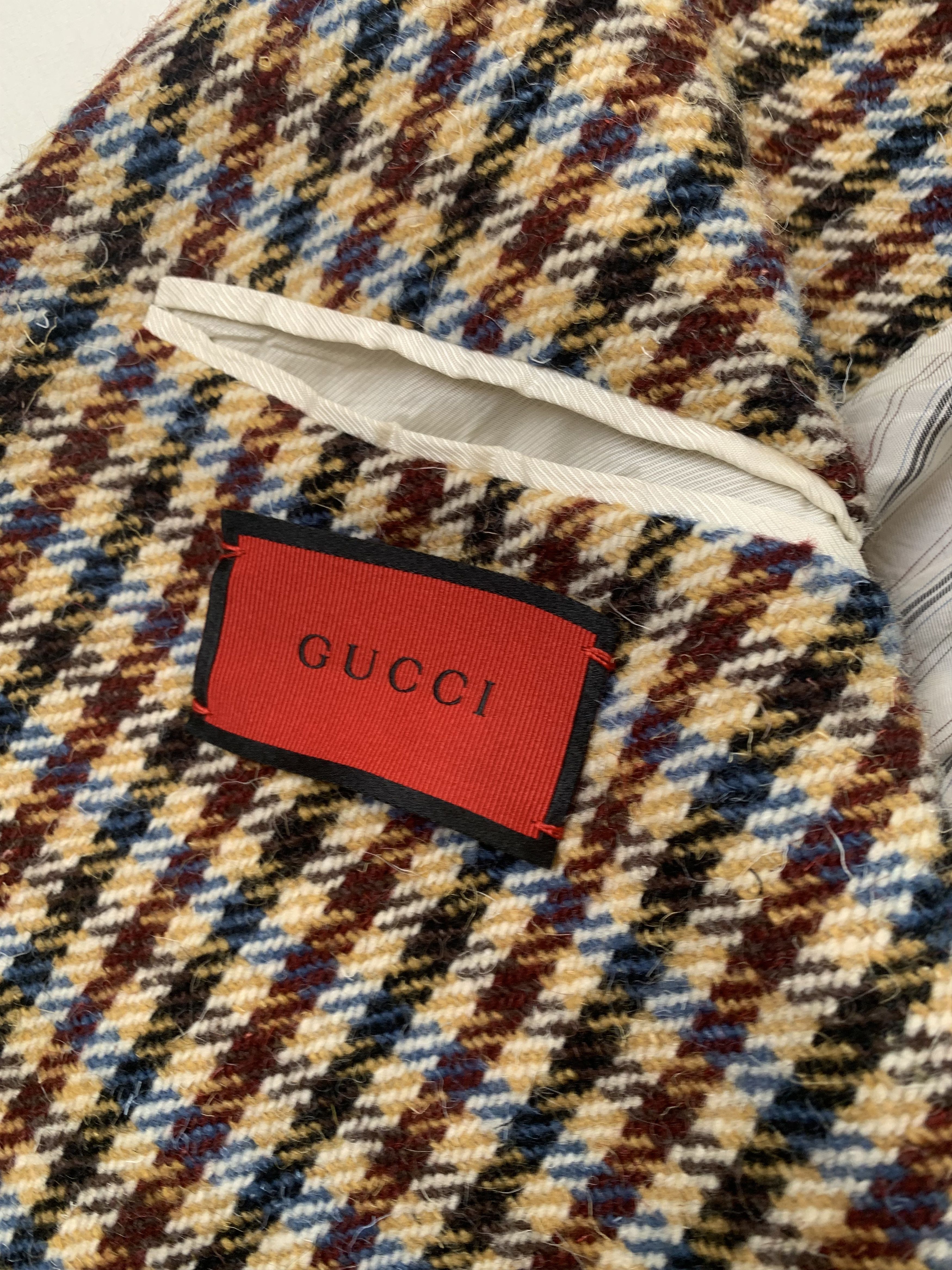 Gucci Gucci Checkered Tiger Embroidered Blazer Size 52R - 10 Thumbnail