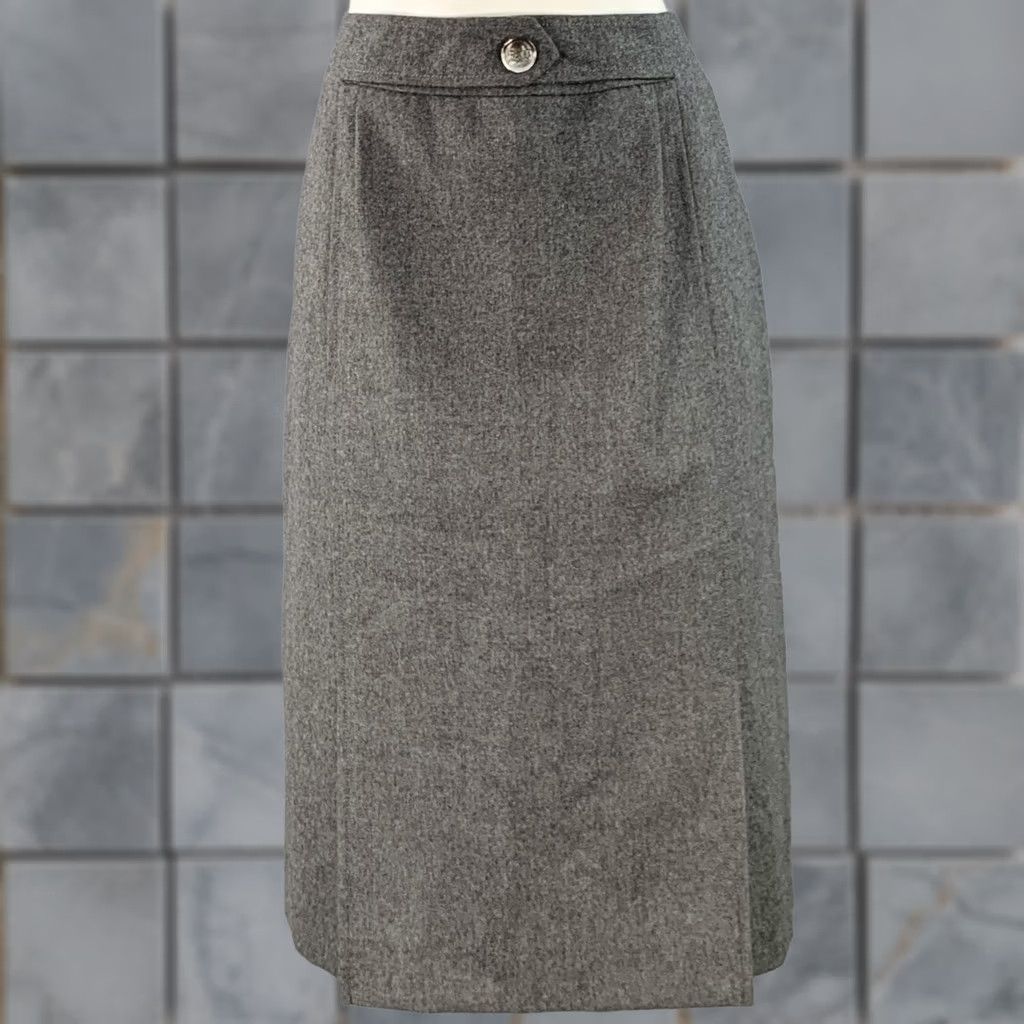 Celine CELINE Skirt Grey Wool Heather Pleated Midi Skirt Size 8 Women Adult Mid-Calf Size 30" / US 8 / IT 44 - 1 Thumbnail