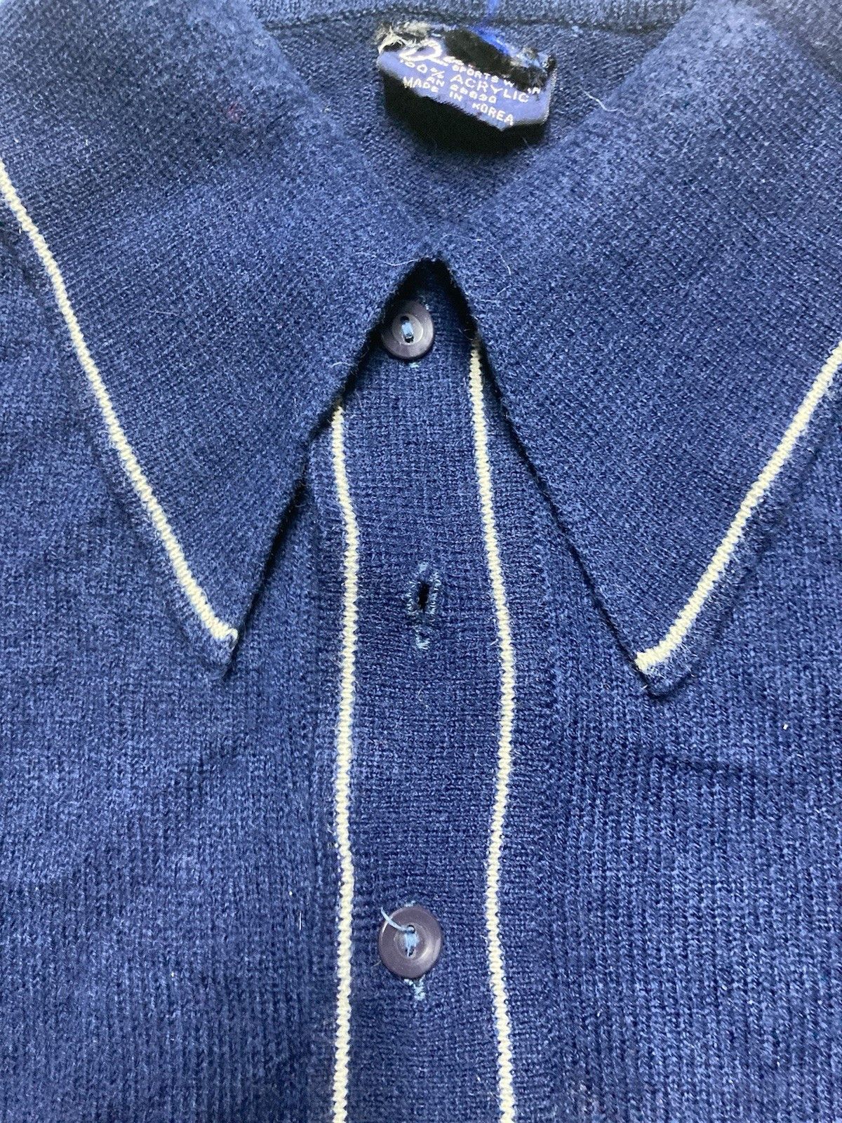 Vintage Vintage 70s polo shirt acrylic sweater dagger collar large Size US L / EU 52-54 / 3 - 4 Thumbnail