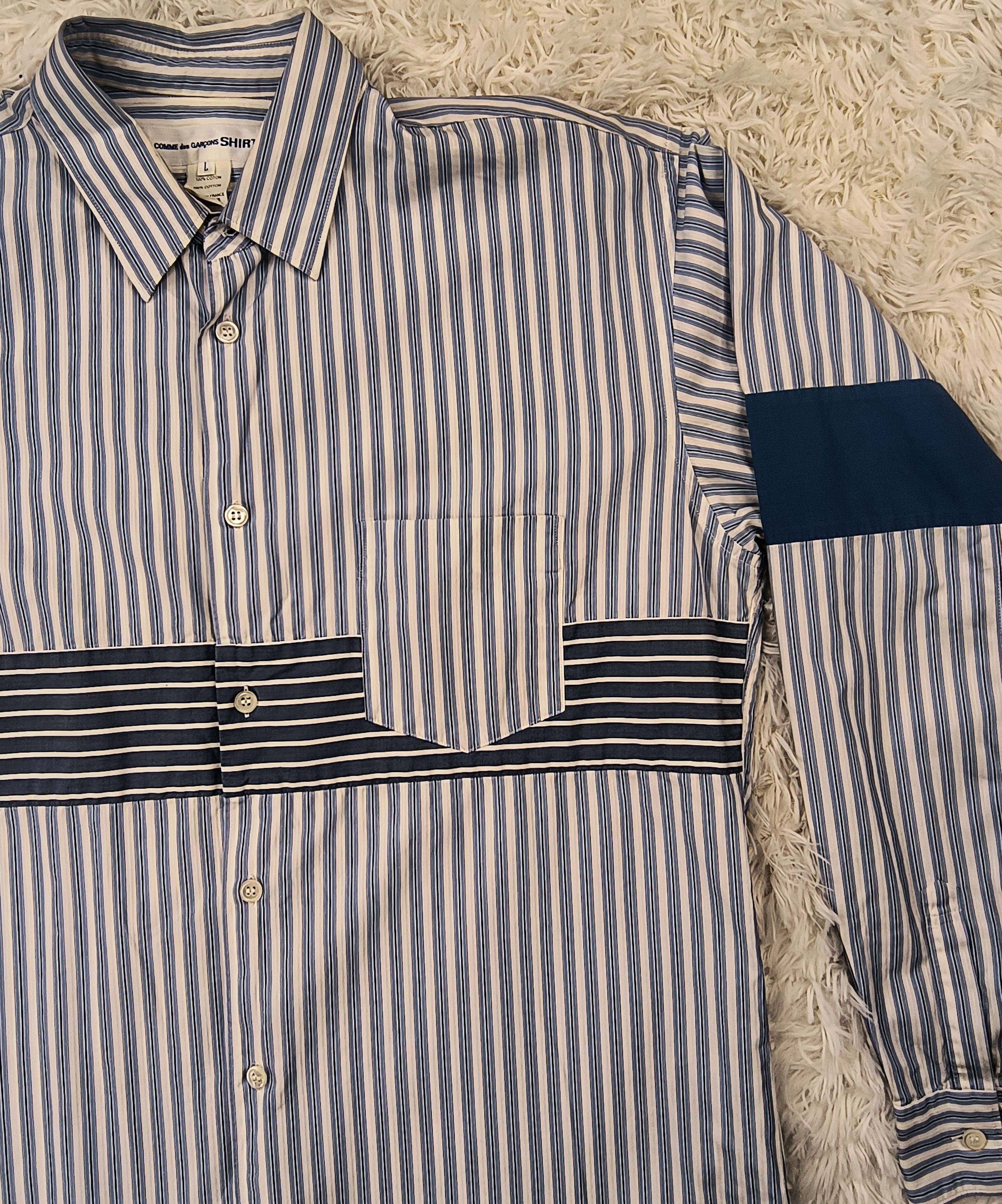 Comme des Garcons Comme des Garcons double stripes button up LS shirt Size US L / EU 52-54 / 3 - 2 Thumbnail