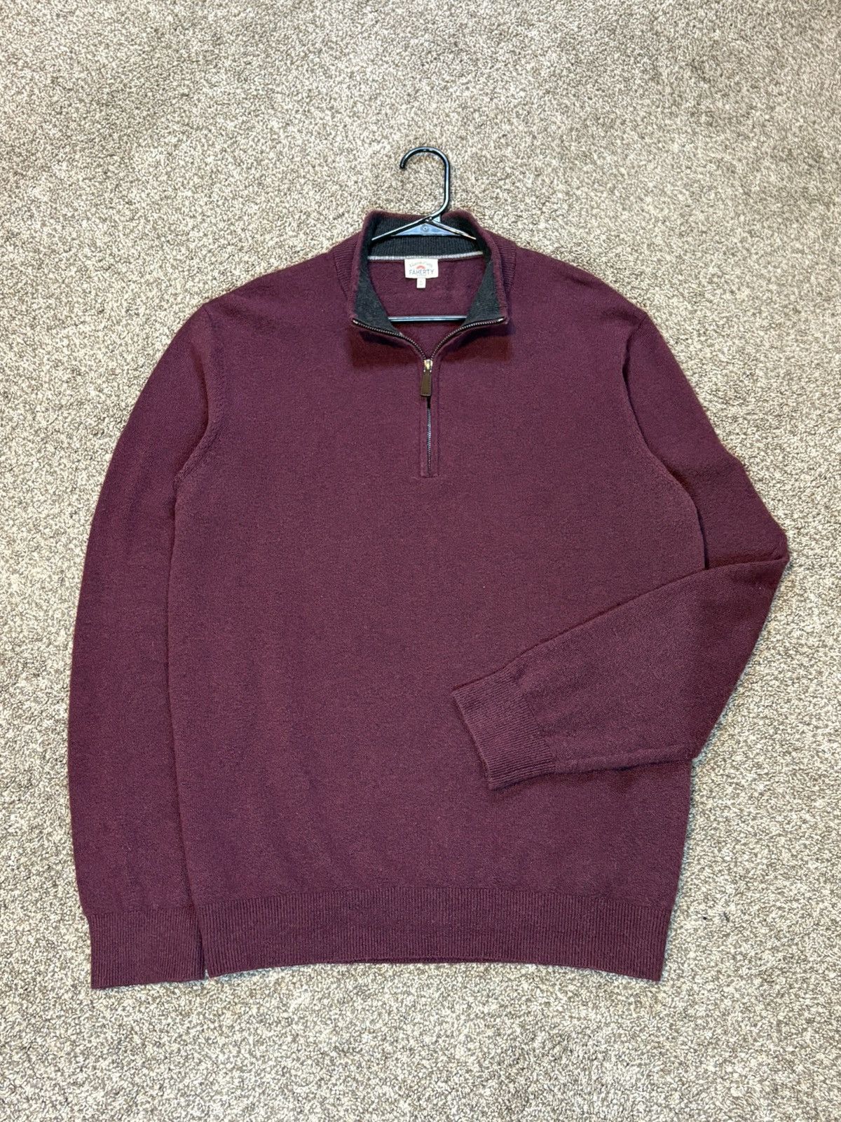 Faherty Faherty Jackson 1/4 Zip Pullover Sweater Mens XL Red Heather Size US XL / EU 56 / 4 - 9 Thumbnail