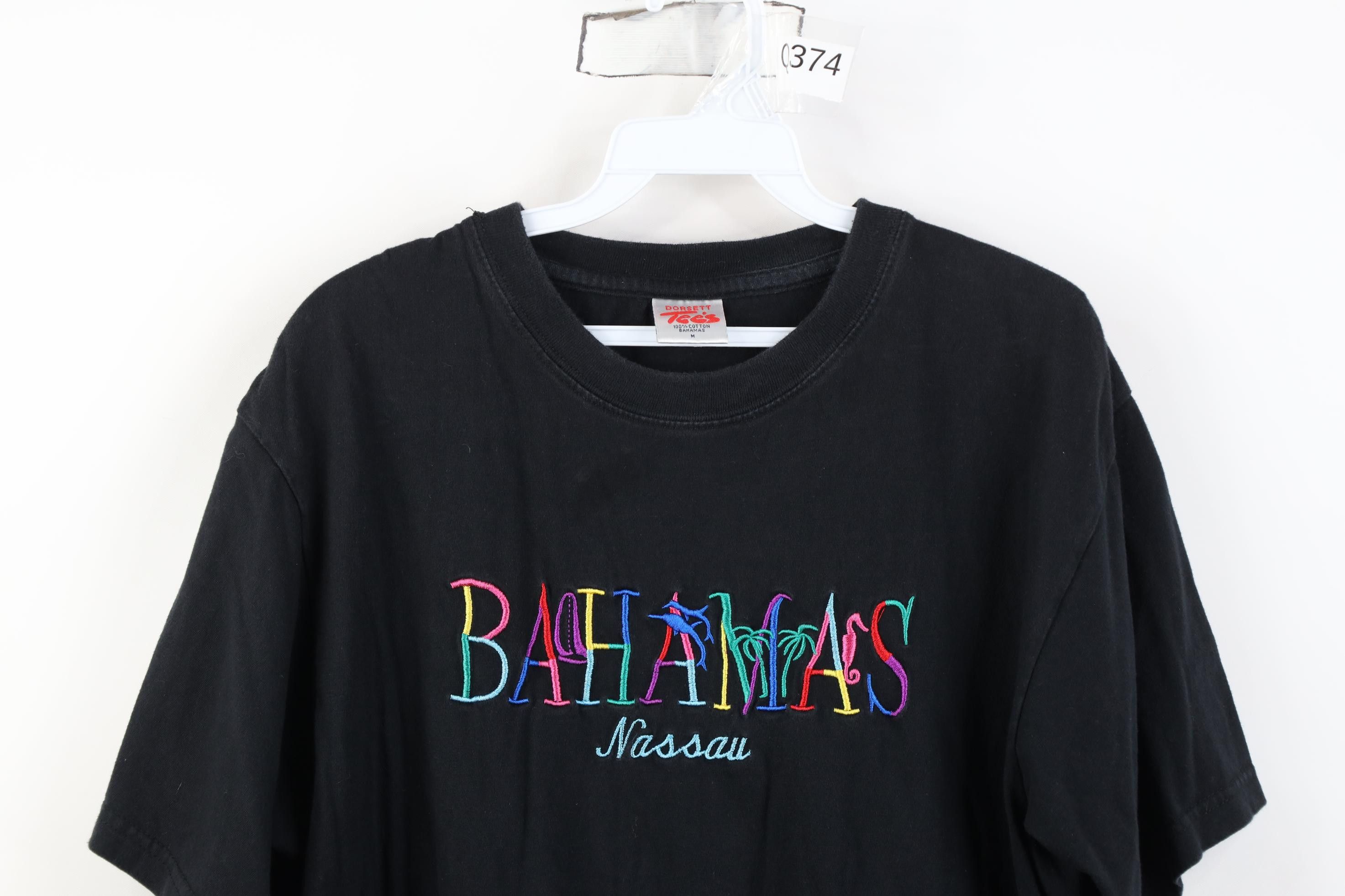 Vintage Vintage 90s Streetwear Nassau Bahamas Dolphin T-Shirt Black Size M / US 6-8 / IT 42-44 - 2 Thumbnail