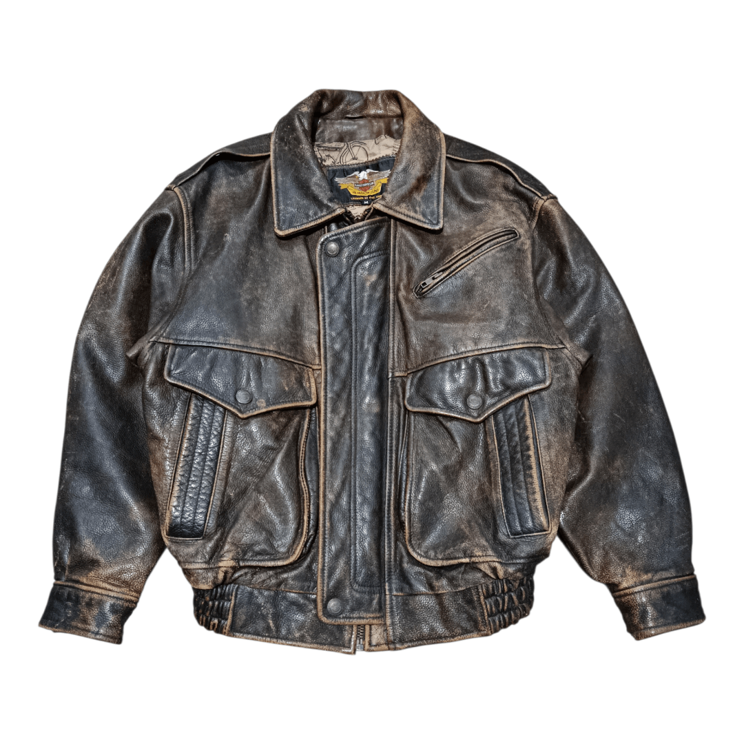 Harley Davidson Vintage Harley Davidson leather jacket Size US M / EU 48-50 / 2 - 1 Thumbnail