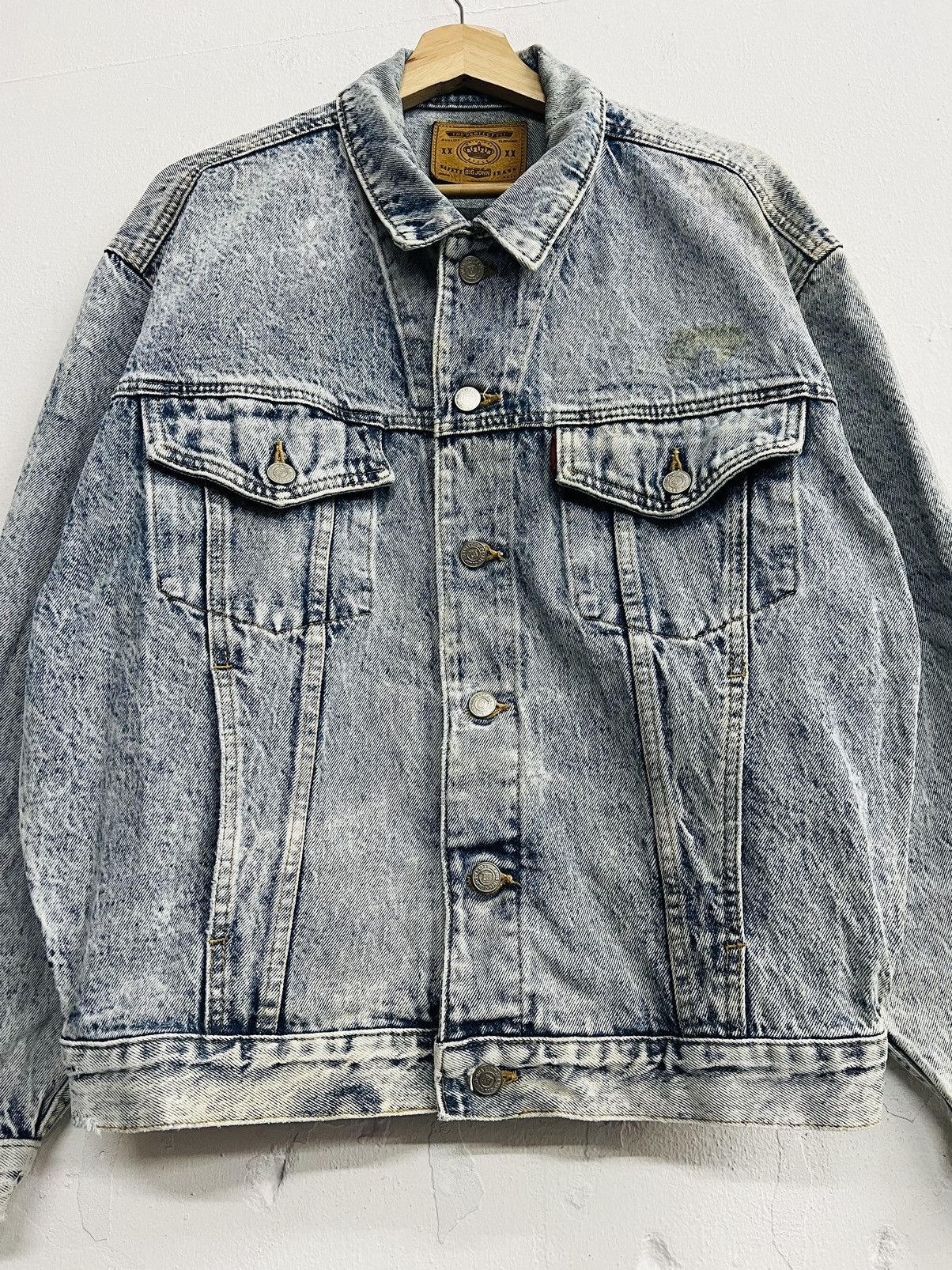 Big John × Vintage Vtg 90’ BIG JOHN SPIRIT Distressed Denim Jacket Size US L / EU 52-54 / 3 - 3 Thumbnail