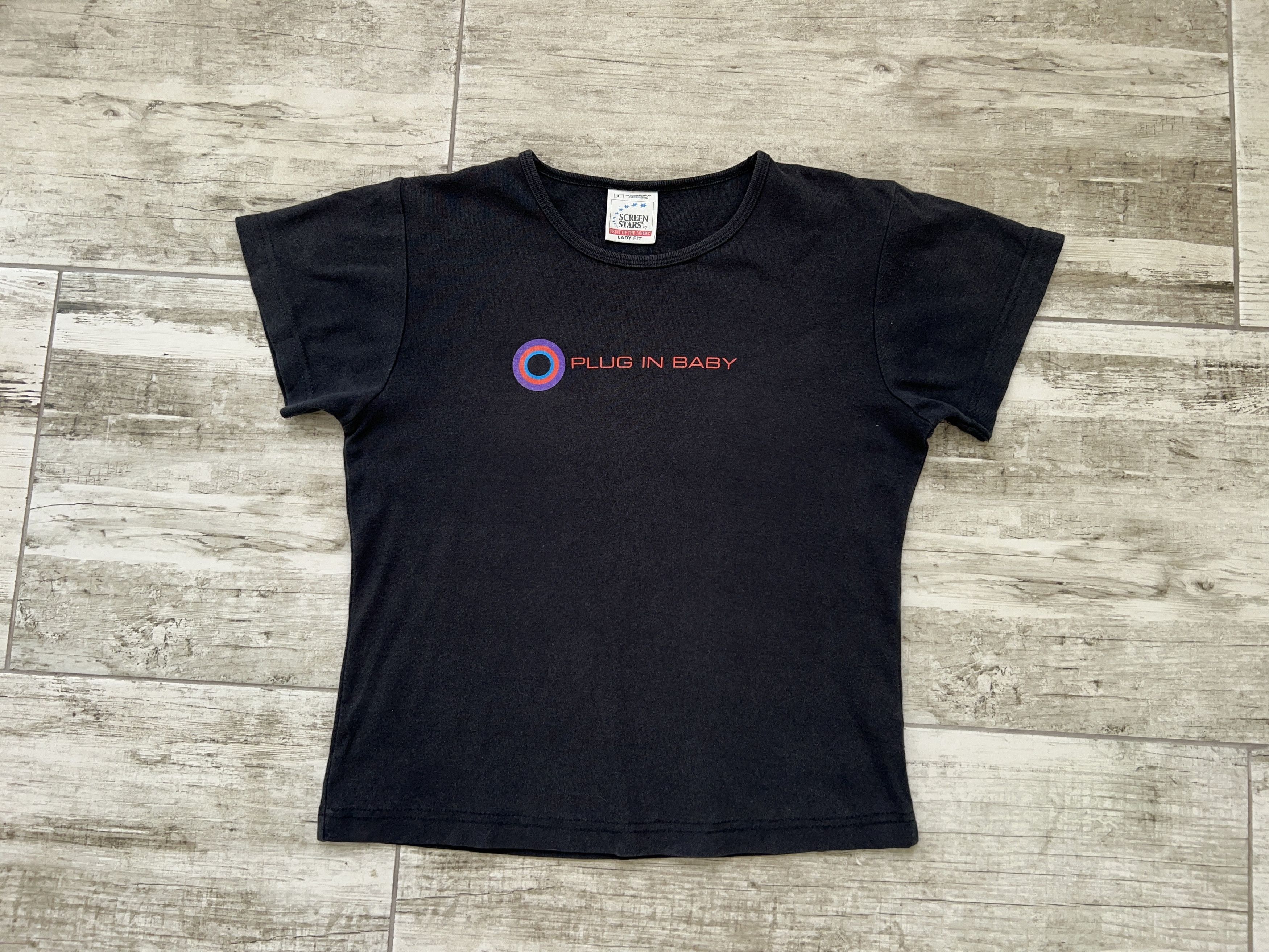 Vintage MUSE Plug In Baby Womens T Shirt Tee Top Short Sleeve Size L / US 10 / IT 46 - 1 Thumbnail