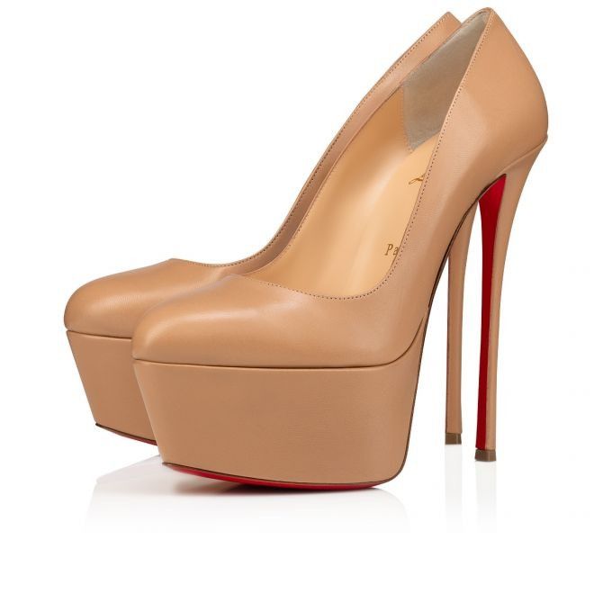 Christian Louboutin o1s1wg111224 Dolly Pump Alta 160 Kid in Nude Size US 10 / IT 40 - 1 Thumbnail