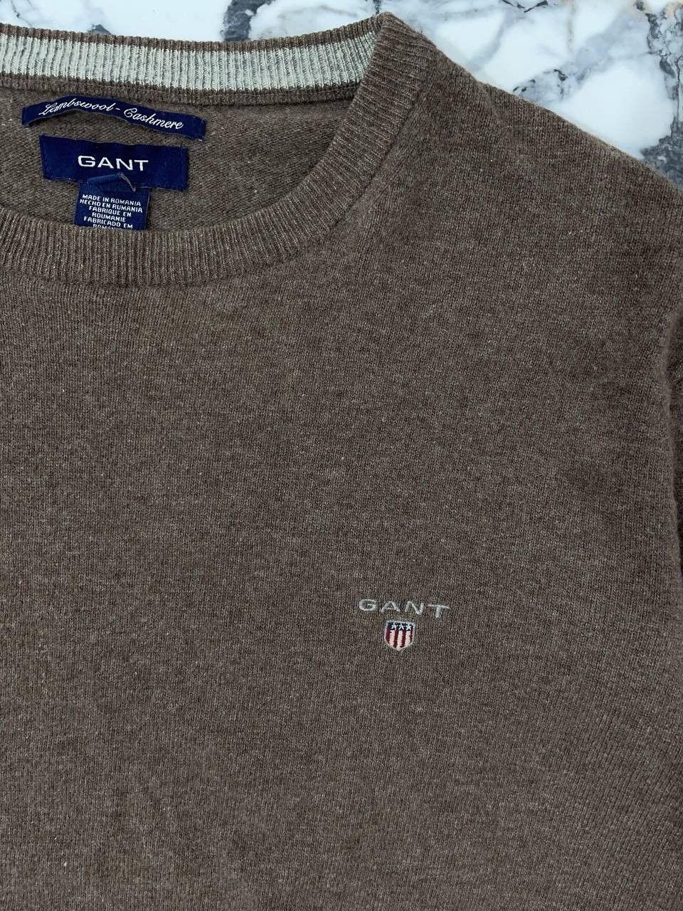 Gant GANT Men's sweater sheep wool, cashmere, size XL Brown Size US XL / EU 56 / 4 - 2 Thumbnail