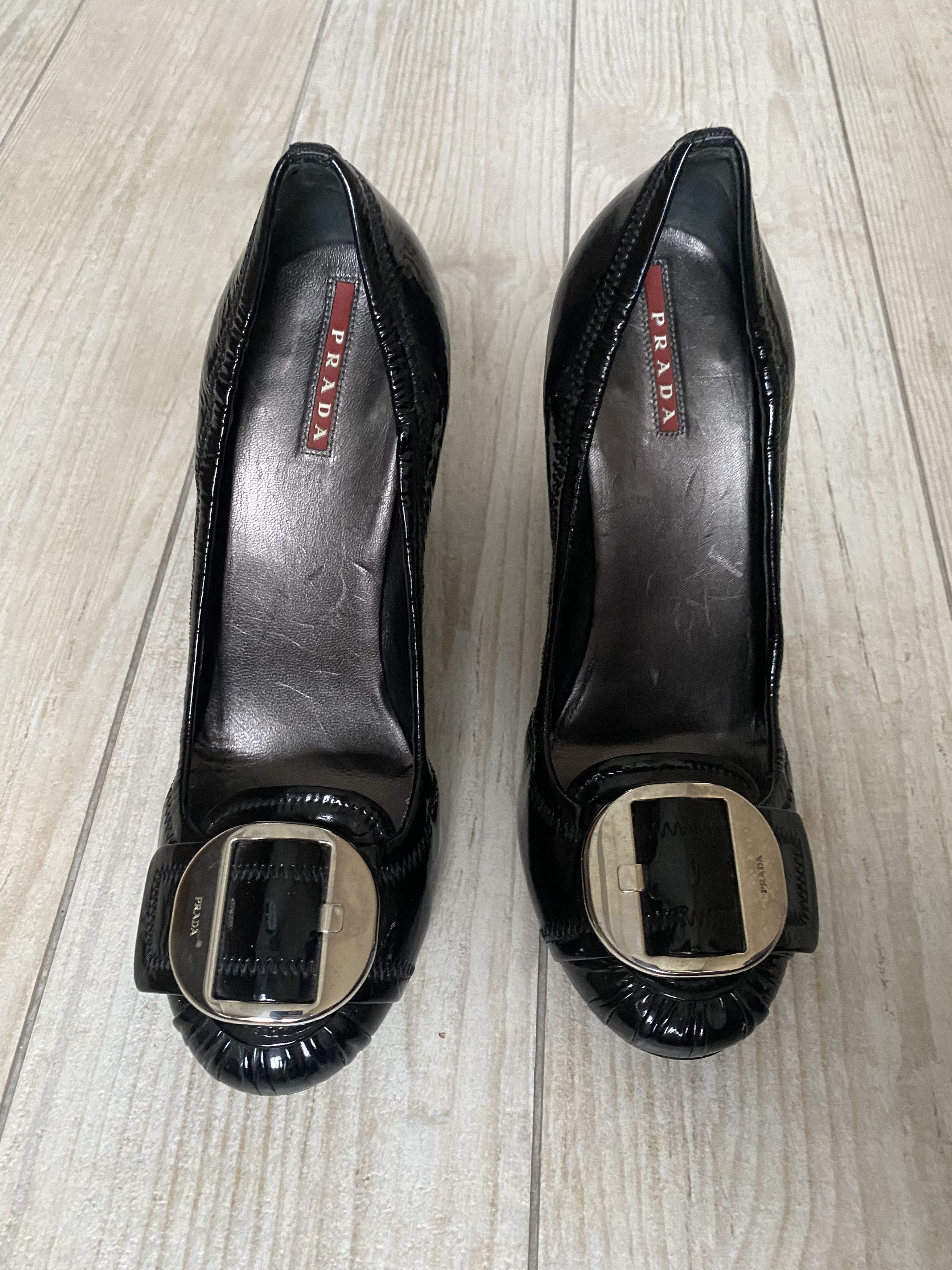 Prada × Vintage Prada Vintage – Black Patent Leather High Heels, M in Italy Size US 9.5 / IT 39.5 - 1 Thumbnail
