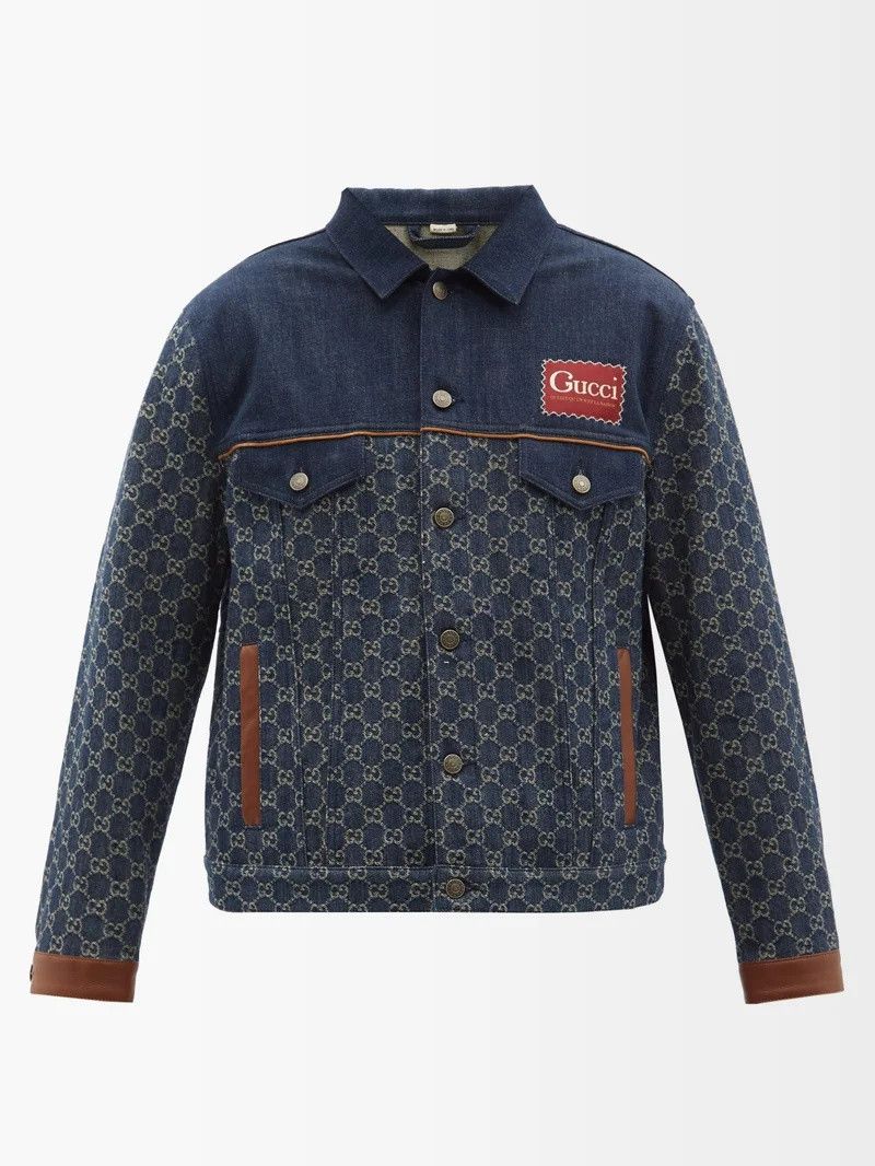 Gucci oc11z1025 GG Jacquard Denim Jacket in Blue Size US L / EU 52-54 / 3 - 1 Thumbnail