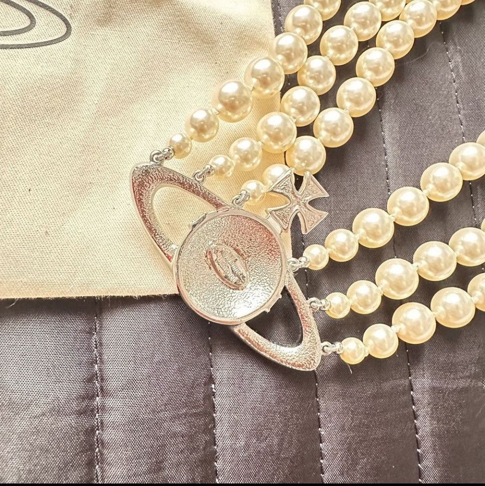 Vivienne Westwood Rare 🔥❤️‍🔥Vivienne Westwood Three Row Pearl Size ONE SIZE - 4 Thumbnail