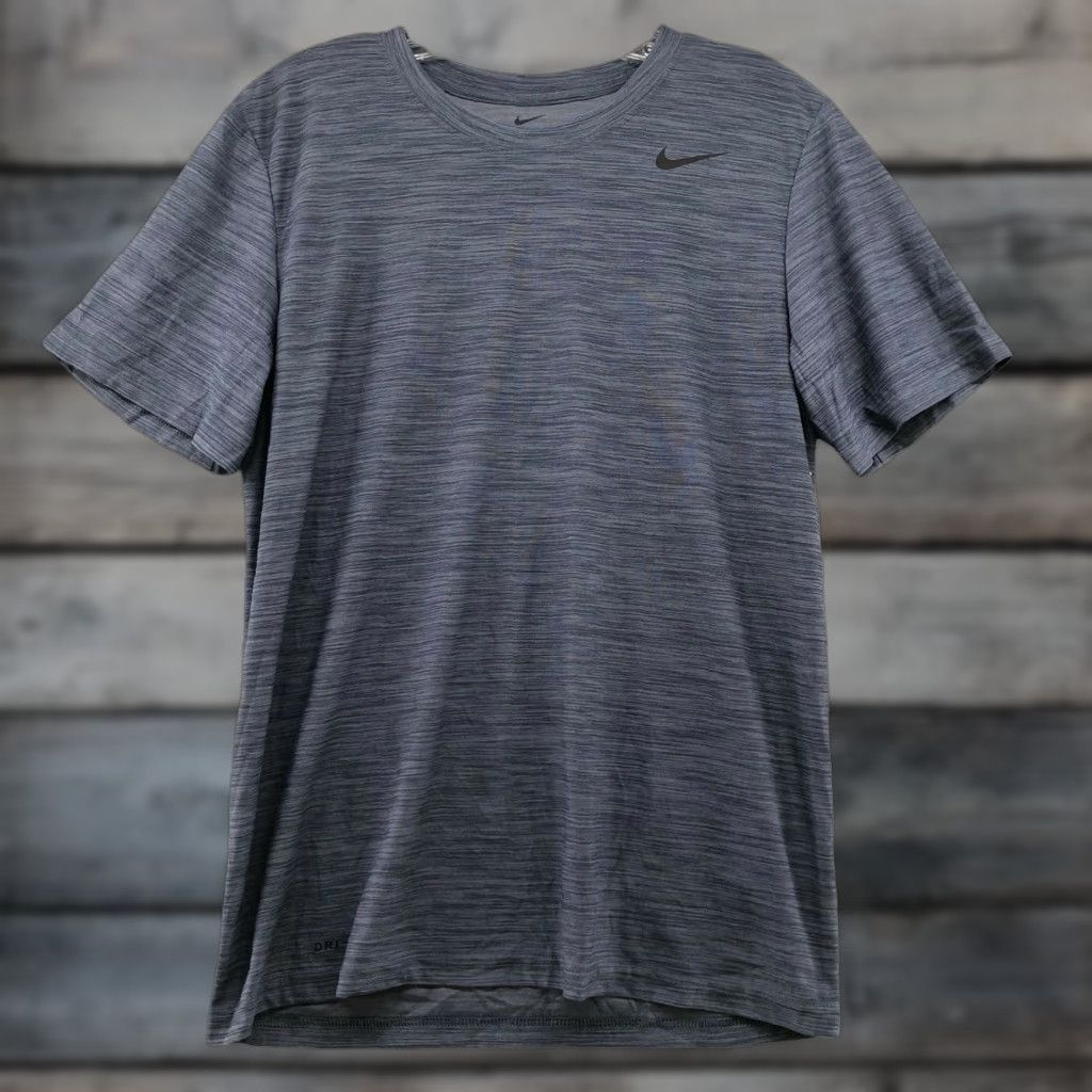 Nike Nike Dri-Fit Shirt Mens S Short Sleeve Gray Active T-Shirt Crewneck Pullover Running Gym Athletic Breathable Moisture-Wicking Size US S / EU 44-46 / 1 - 1 Thumbnail