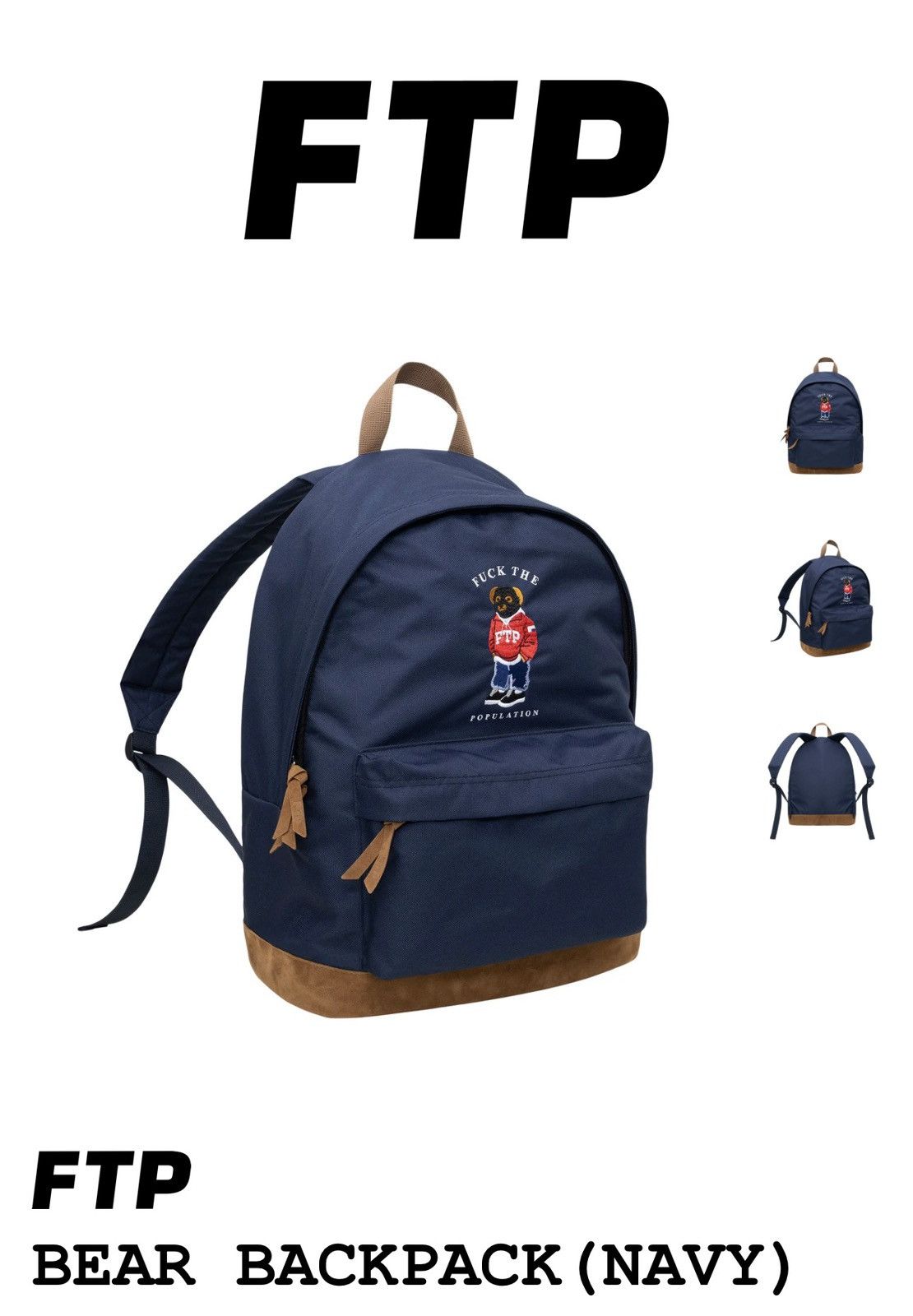 Fuck The Population FTP Backpack Navy Size ONE SIZE - 5 Thumbnail