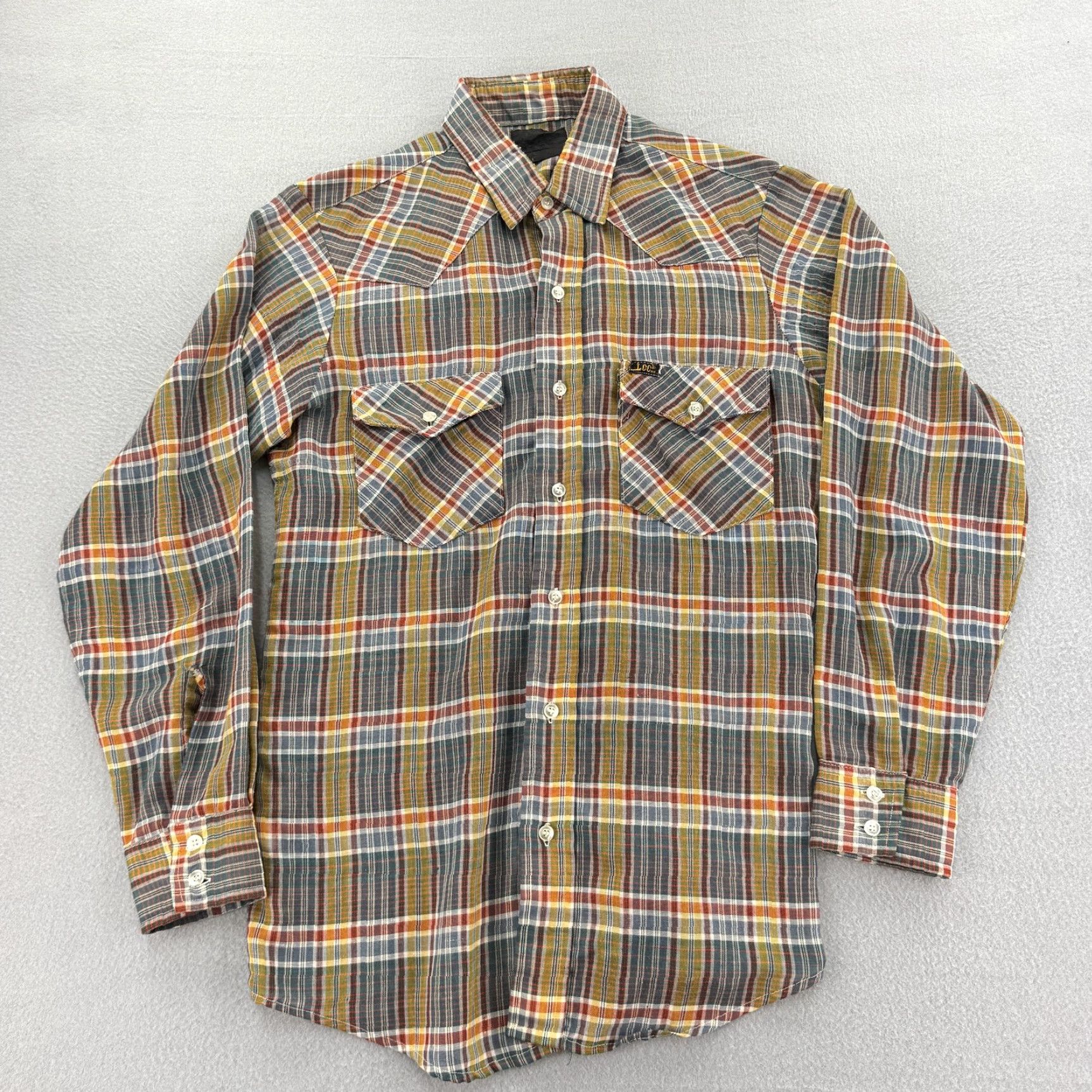 Lee VINTAGE Lee Shirt Mens Medium Plaid Western Button Cowboy Long Sleeve 70s 80s Size US M / EU 48-50 / 2 - 2 Thumbnail