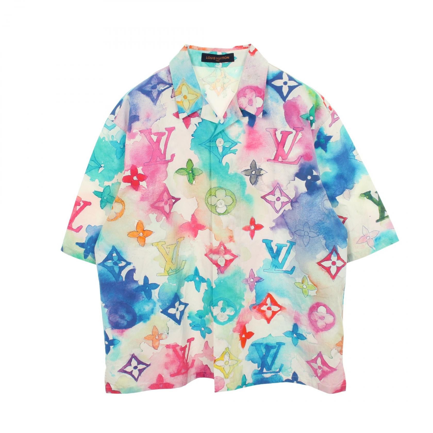 Louis Vuitton Louis Vuitton Louis Vuitton Monogram Watercolor Cotton Shirt Textile Tops RM211VBT3HLS02W DUTY FREE for USA Size ONE SIZE - 1 Thumbnail