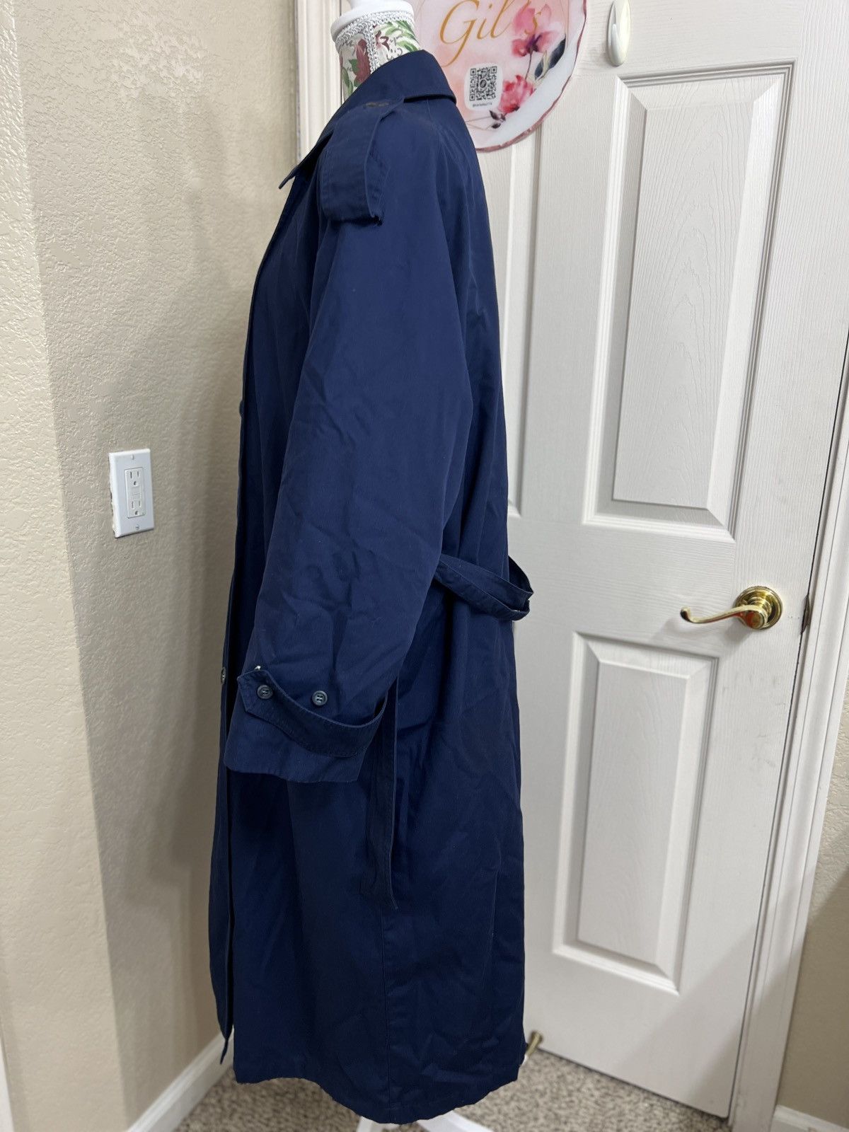 London Fog London Fog Navy Double-Breasted Trench Coat Size XL / US 12-14 / IT 48-50 - 4 Thumbnail