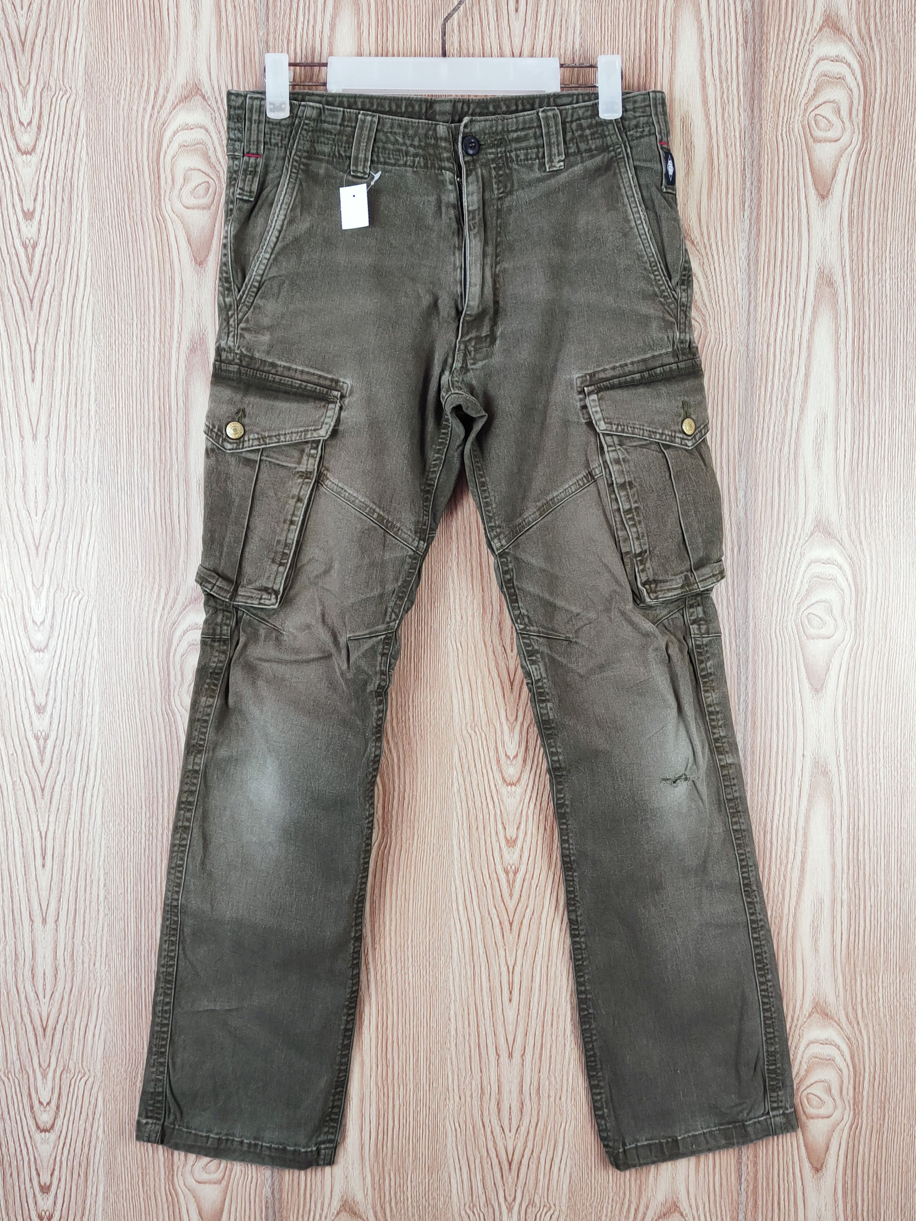 Japanese Brand Geride Olive Multipocket Tactical Cargo Pants #W902 Size US 31 - 1 Thumbnail
