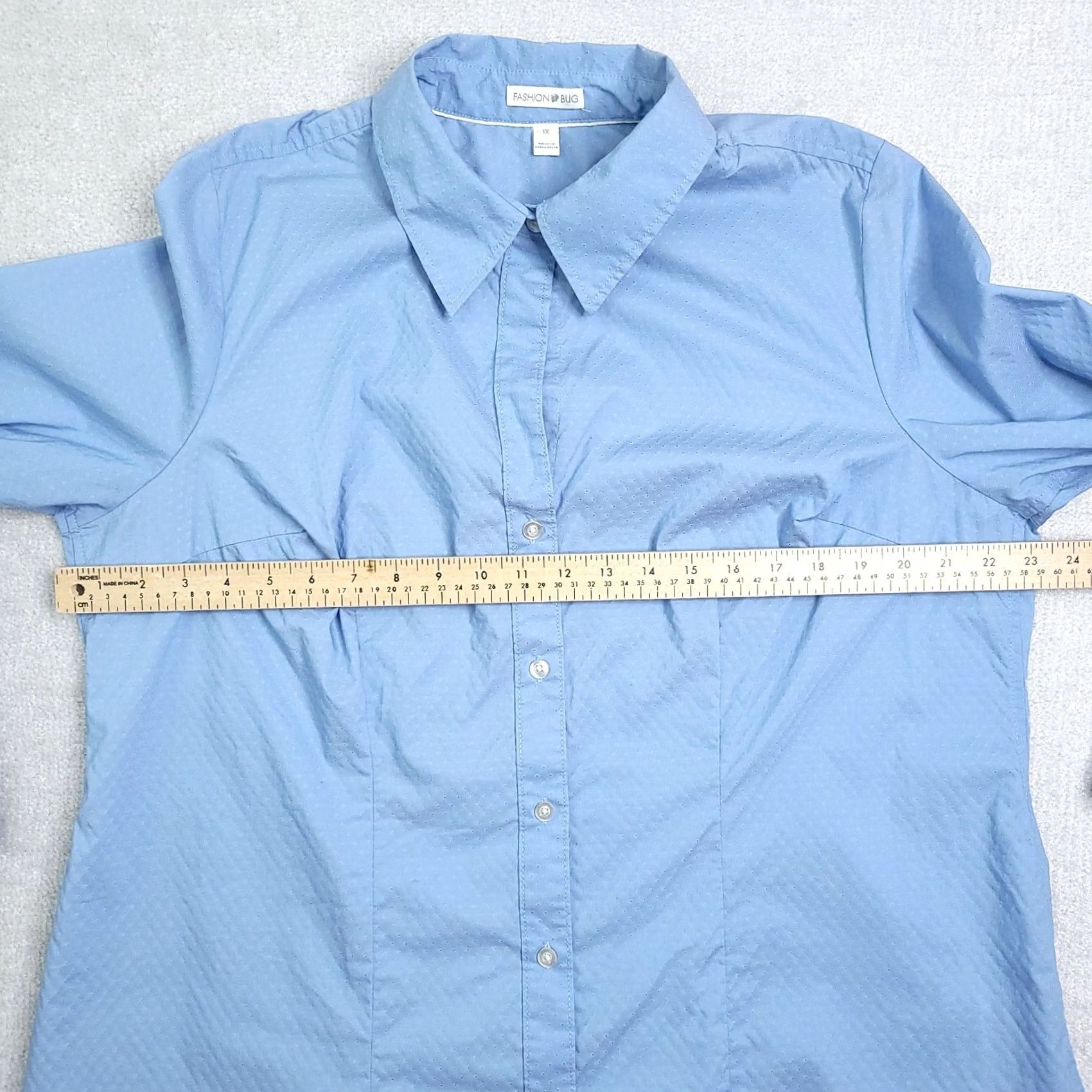Vintage VINTAGE Fashion Bug Button Up Shirt Women's 1X Blue Pleated Long Sleeve Blouse Size XL / US 12-14 / IT 48-50 - 4 Thumbnail