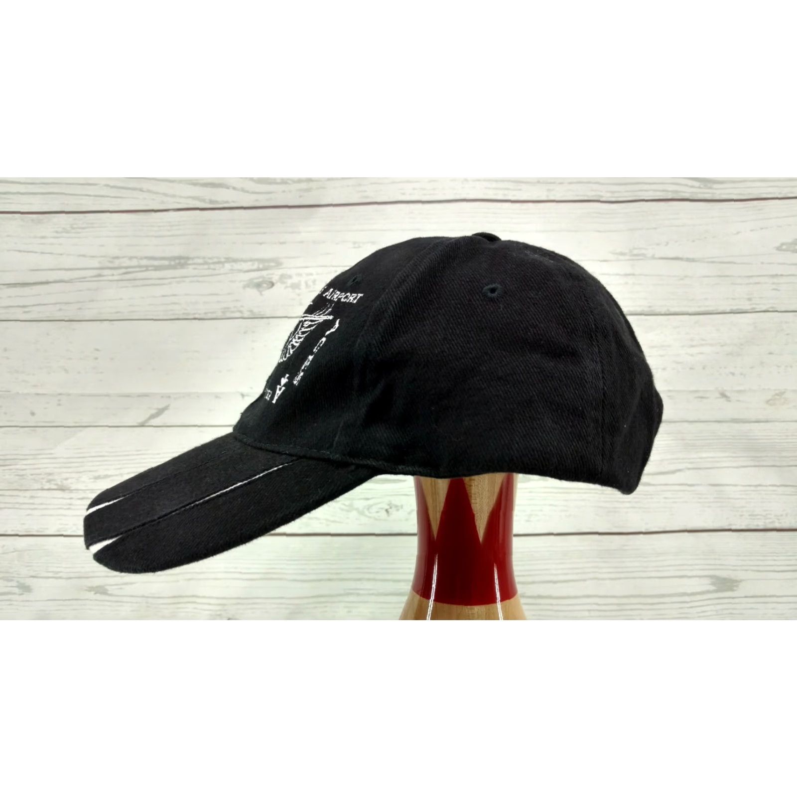 Vintage Jack Edwards Airport Gulf Air Center Black Hat Size ONE SIZE - 6 Thumbnail