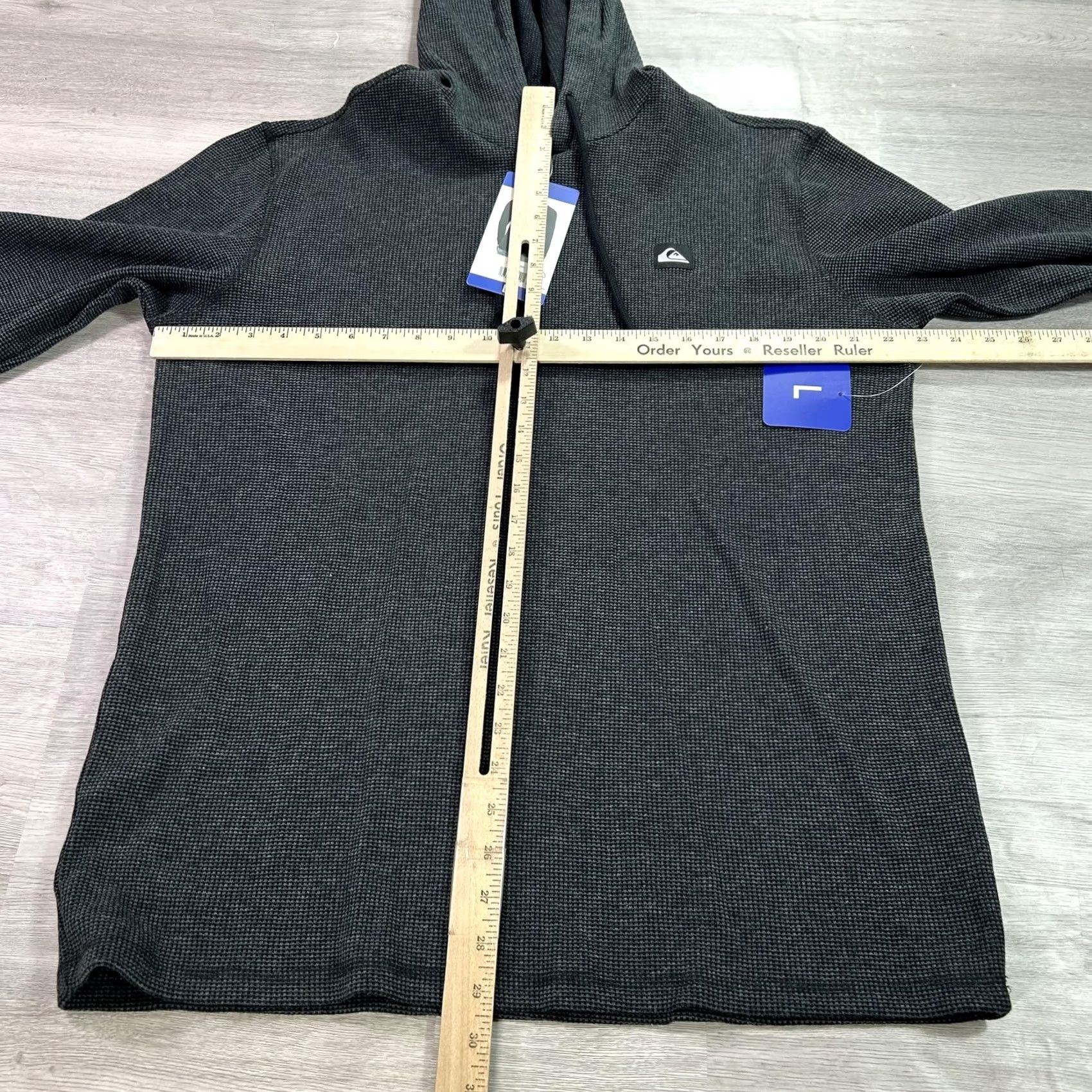Quiksilver Quiksilver Hoodie Mens Large Black Waffle Knit Pullover Thermal Sweatshirt Size US L / EU 52-54 / 3 - 5 Thumbnail