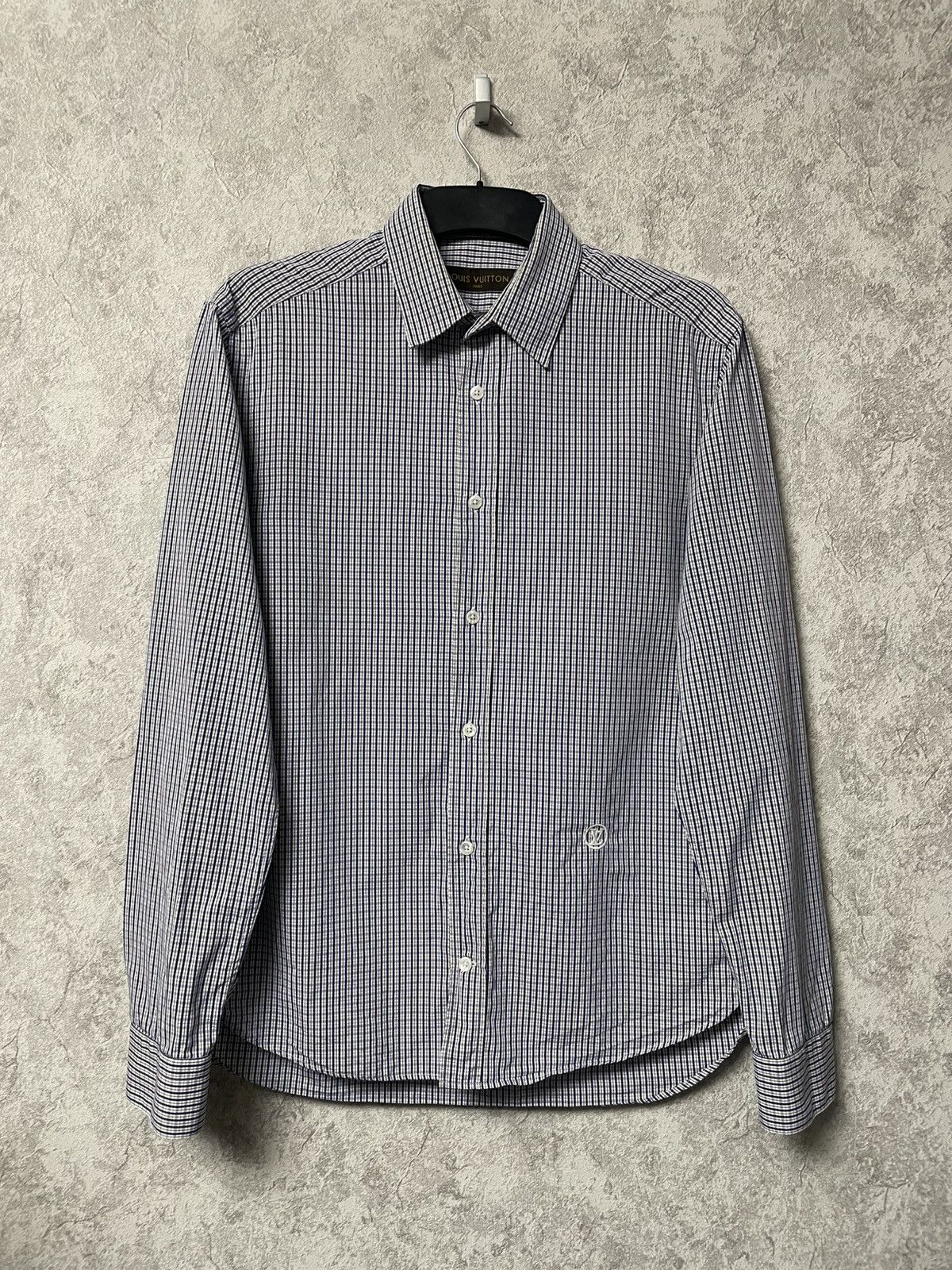 Louis Vuitton Louis Vuitton Checkered Logo Long Sleeve Shirt Size US M / EU 48-50 / 2 - 1 Thumbnail