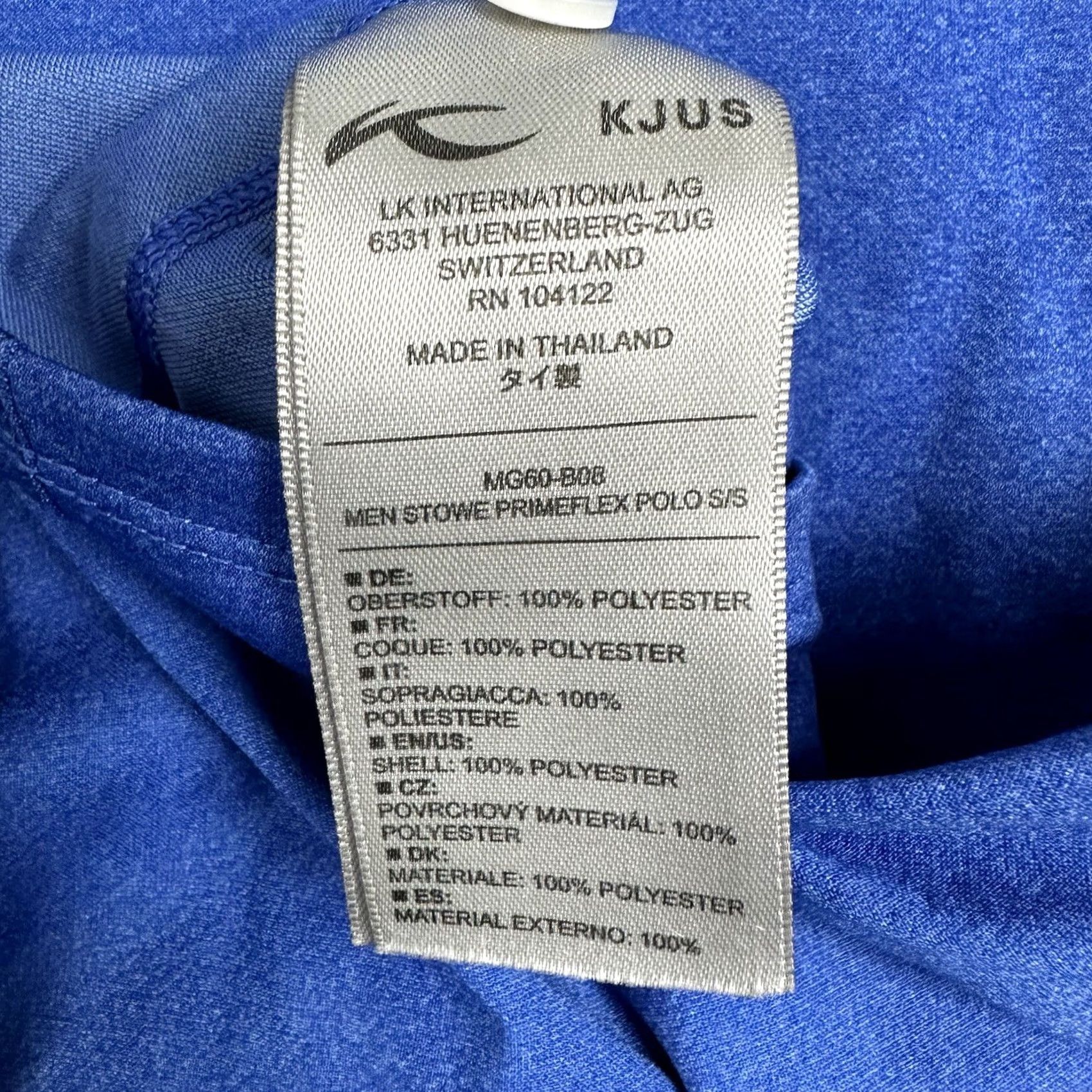 KJUS KJUS Shirt Mens M Blue Stowe Primeflex Polo Stretch Performance Golf UPF 30 Polo M Blue Sports Size US M / EU 48-50 / 2 - 5 Thumbnail