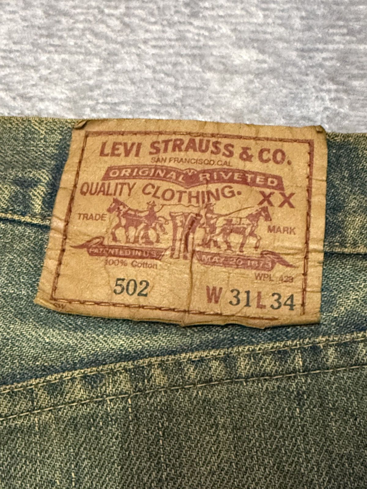 Levi's × Vintage Vintage 90s LEVIS 502 Big E LVC 60s Selvedge Mud Wash Jeans Size US 30 / EU 46 - 18 Thumbnail