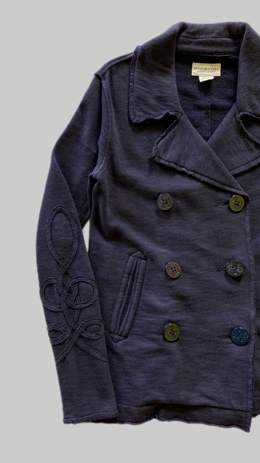 Denim & Supply Ralph Lauren Double Breasted Cotton Jacket Embroidered Sleeves Size US S / EU 44-46 / 1 - 9 Thumbnail