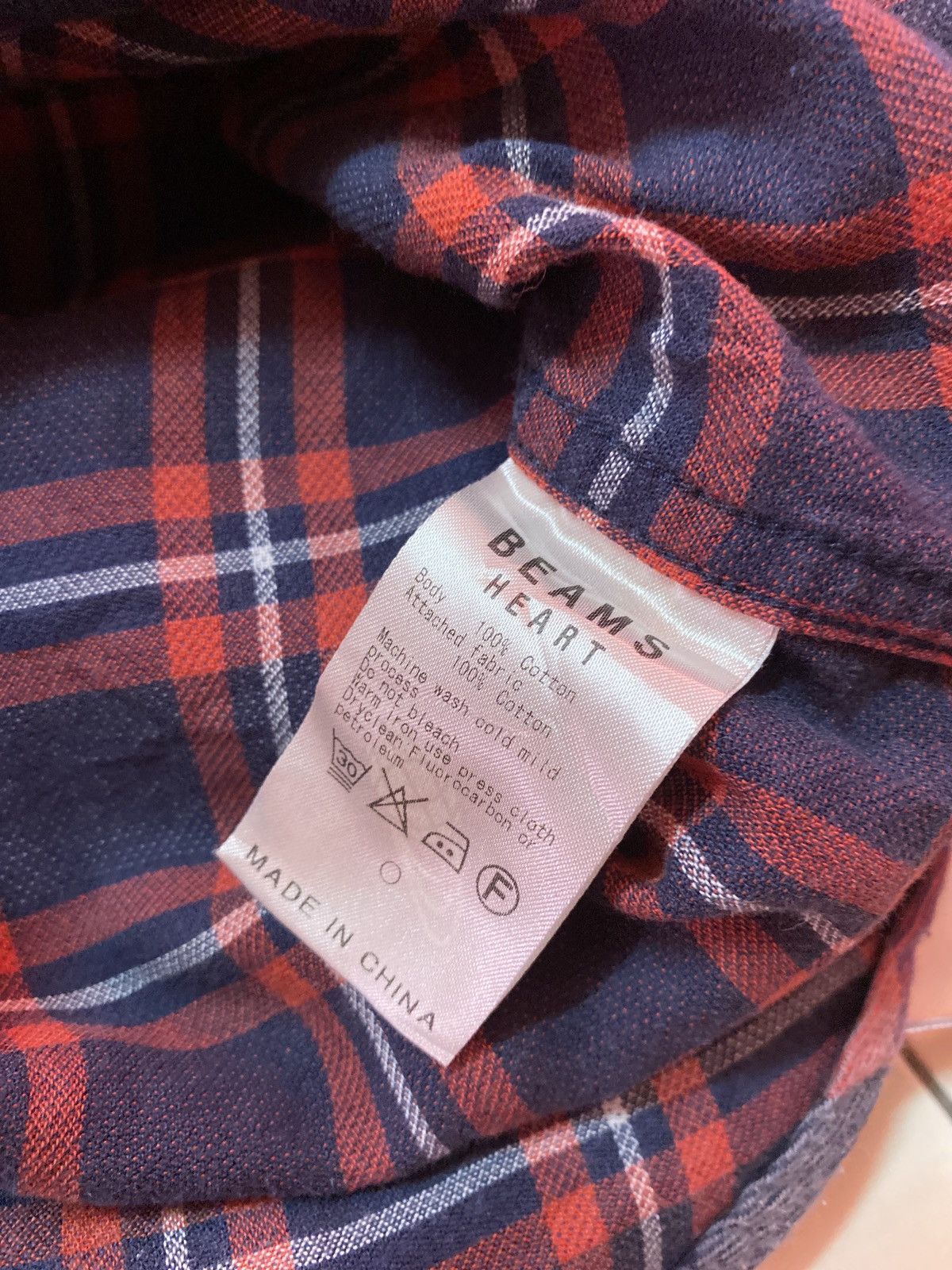 Designer × Japanese Brand × Vintage Beams Hearts Flannel Shirt Size US S / EU 44-46 / 1 - 12 Thumbnail