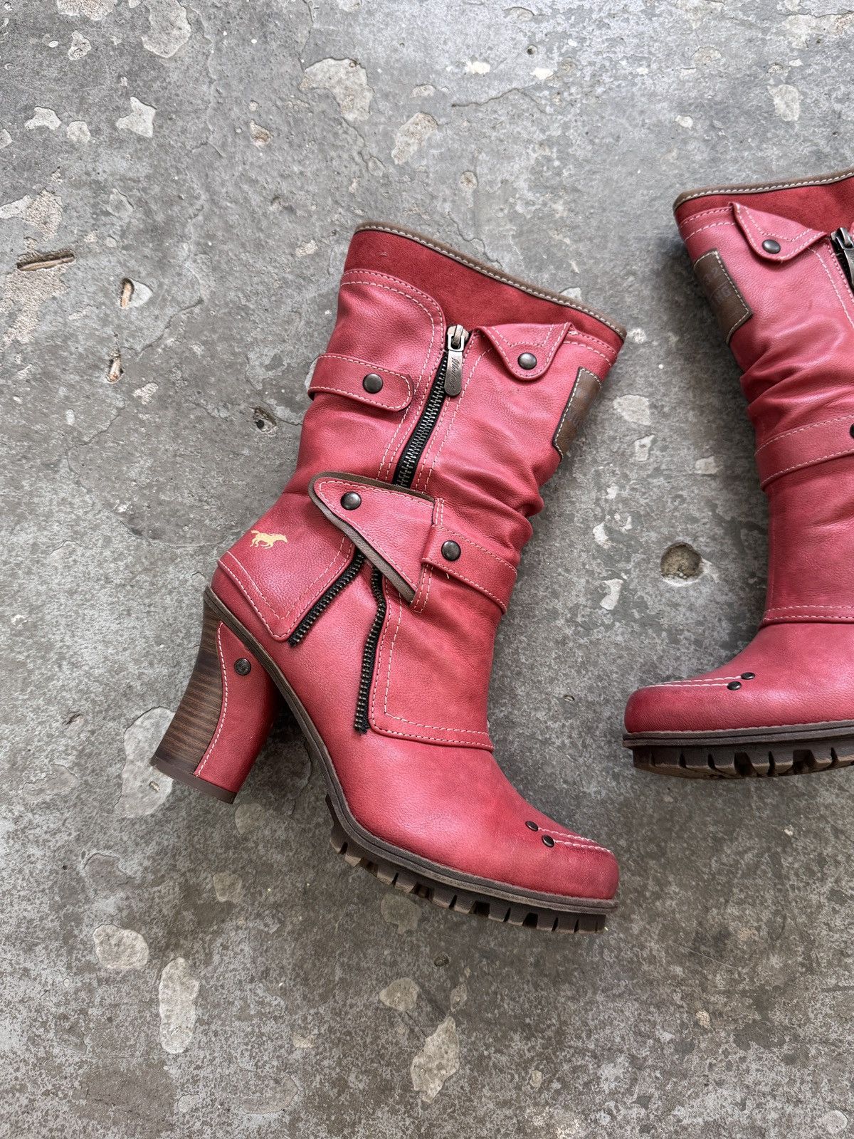 Vintage Mustang Vintage Biker Heel Boots Size US 8 / IT 38 - 2 Thumbnail