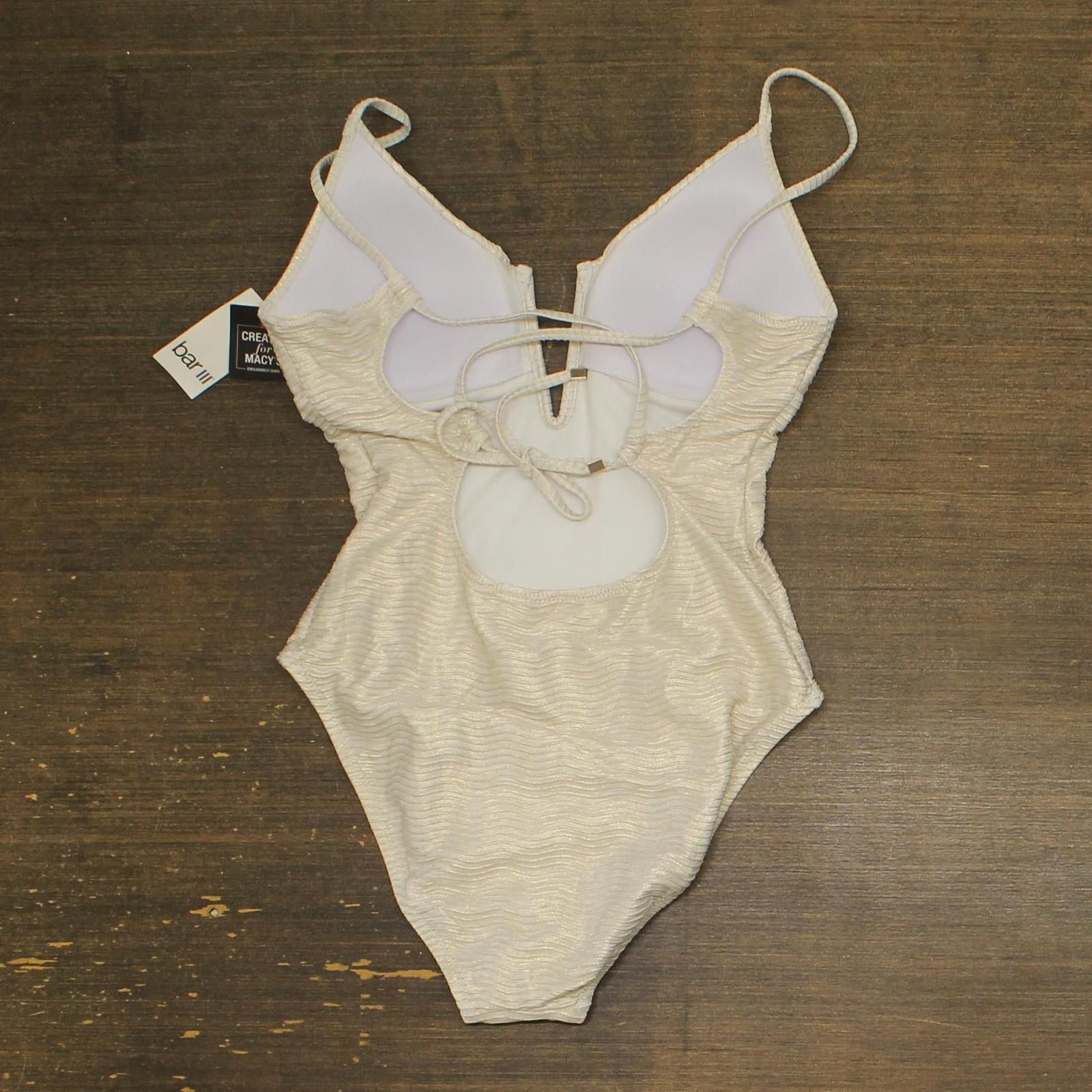 Bar III Nwt Bar Iii One Piece Swimsuit Mbre25249 Gold Shimmer S Size ONE SIZE - 2 Thumbnail