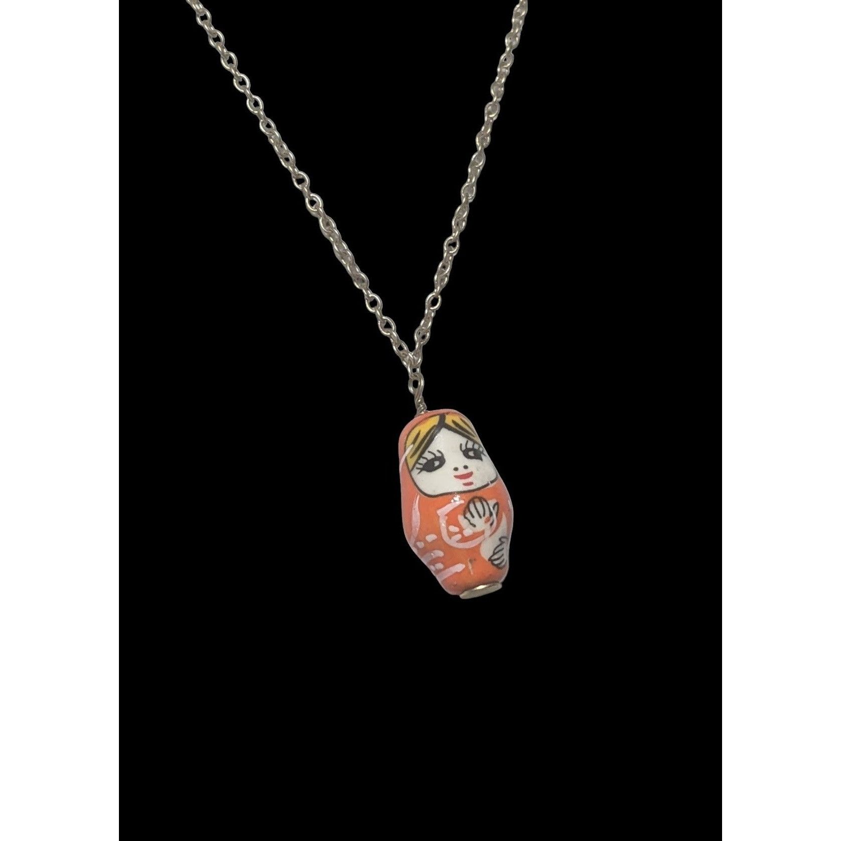 Other Retro Orange Russian Nesting Doll Necklace Size ONE SIZE - 7 Thumbnail