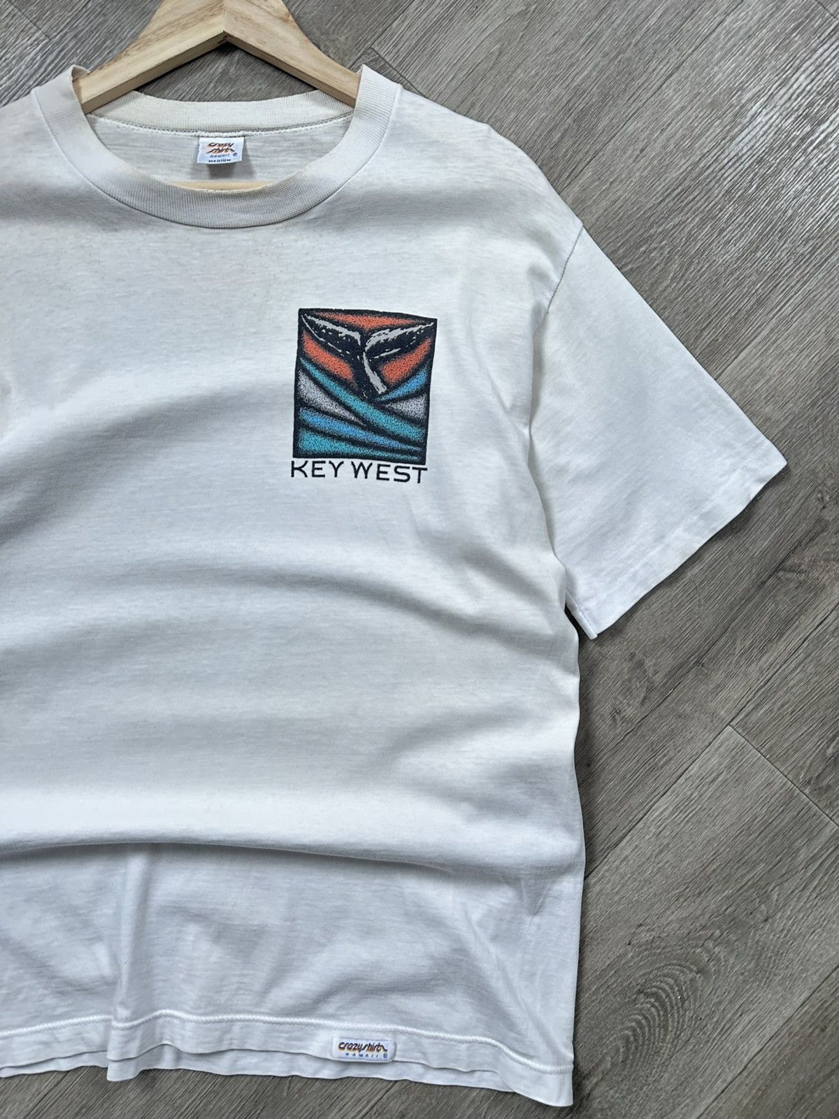 Other 🫧 Vintage 90s Crazy Shirts Key West Whale Tail Art White Size US M / EU 48-50 / 2 - 3 Thumbnail