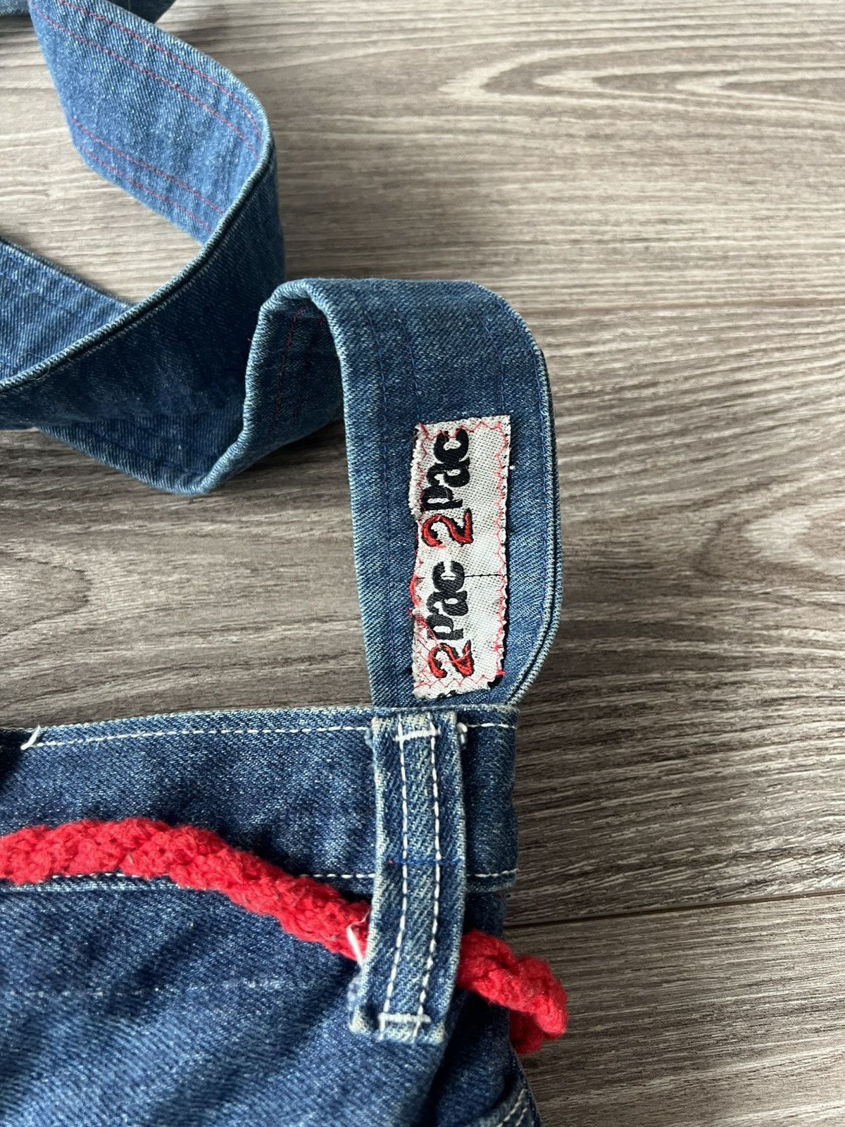 Affliction × Handmade ‼️Vintage Handmade Avant Garde 2Pac Denim Big Logo Sling Bag‼️ Size ONE SIZE - 23 Thumbnail
