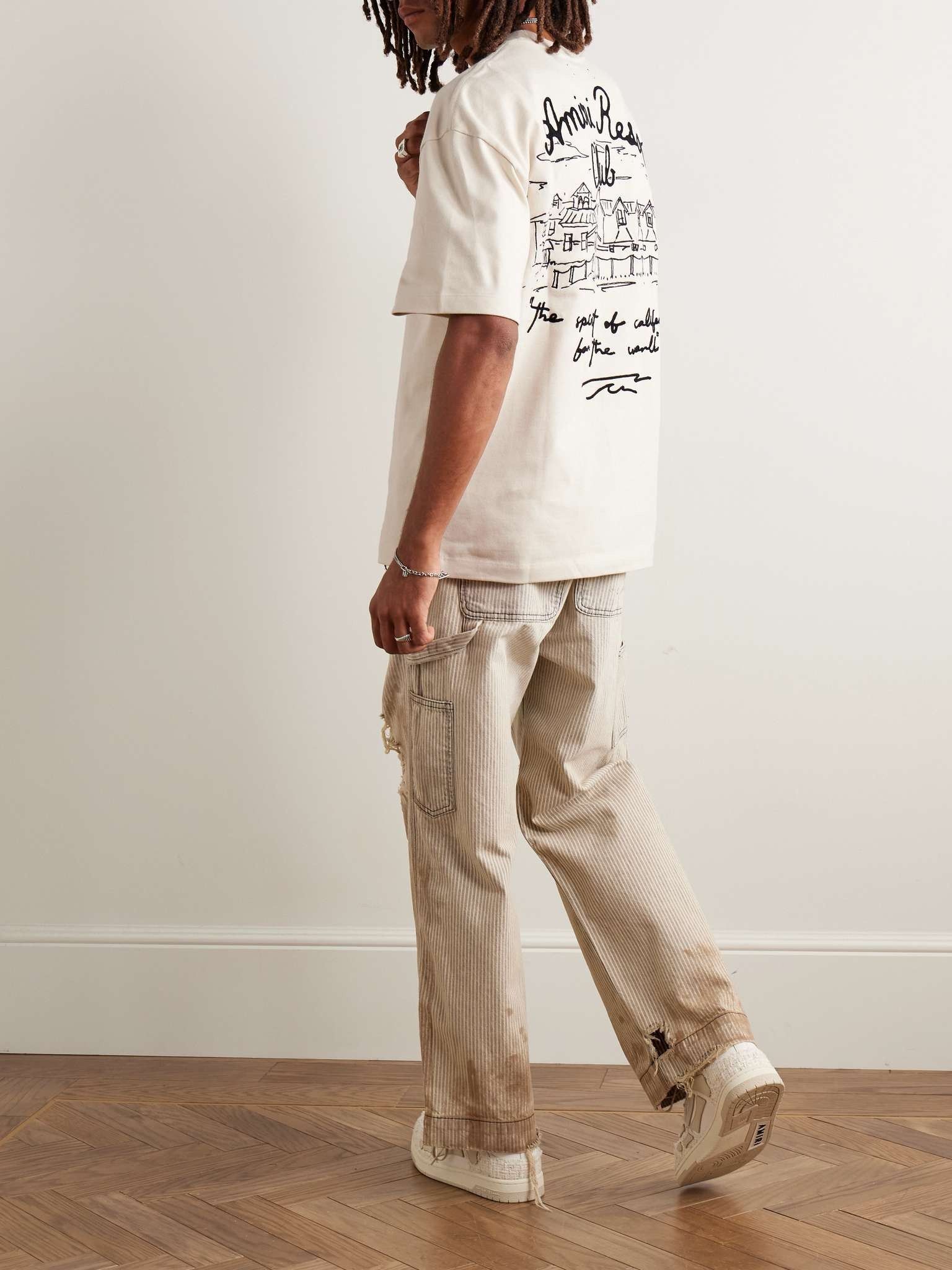Amiri o1s1wg110625 Spirit Oversized Logo T-Shirt in Ivory Size US M / EU 48-50 / 2 - 2 Thumbnail
